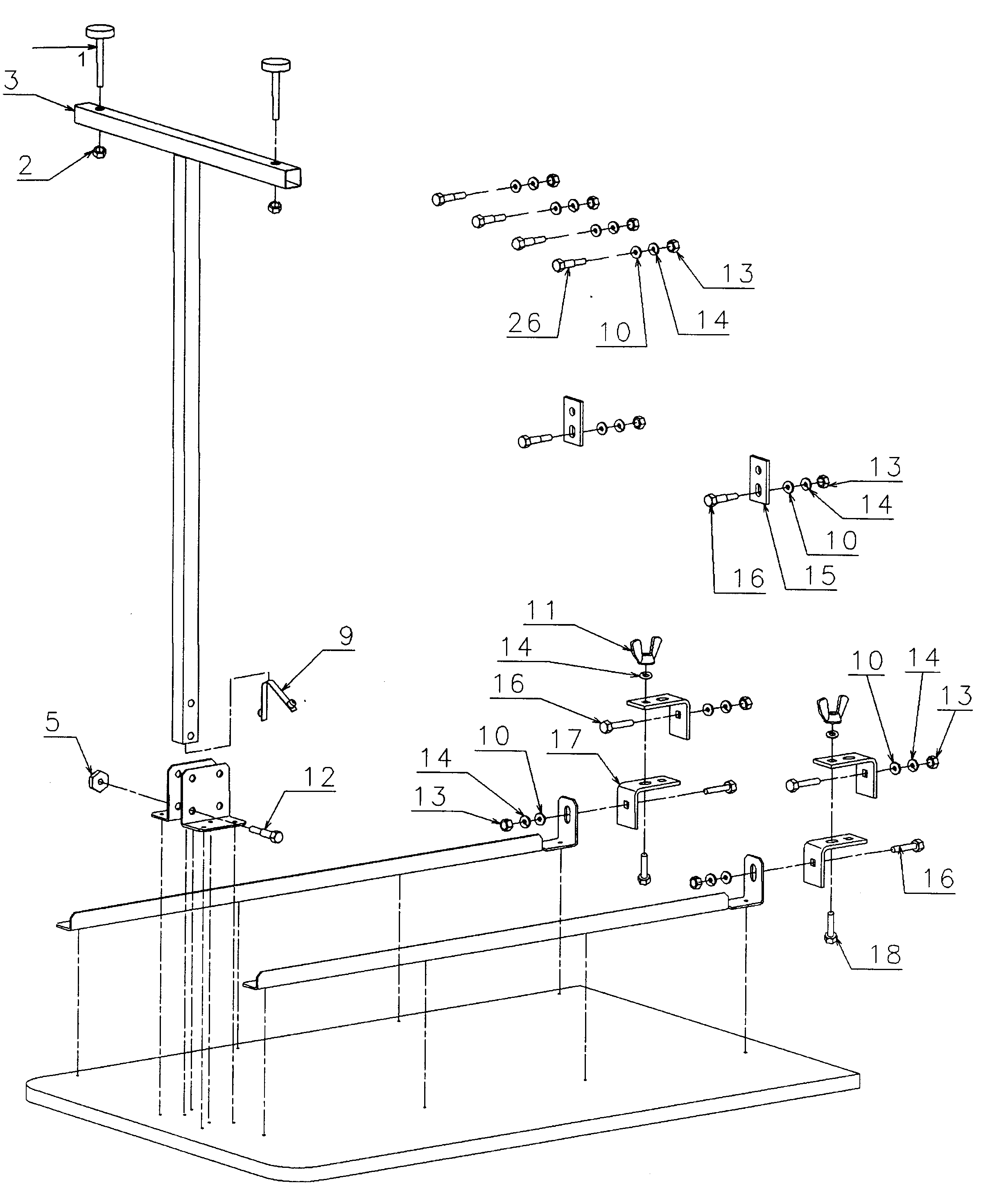 Black & Decker DW746X outfeed table diagram