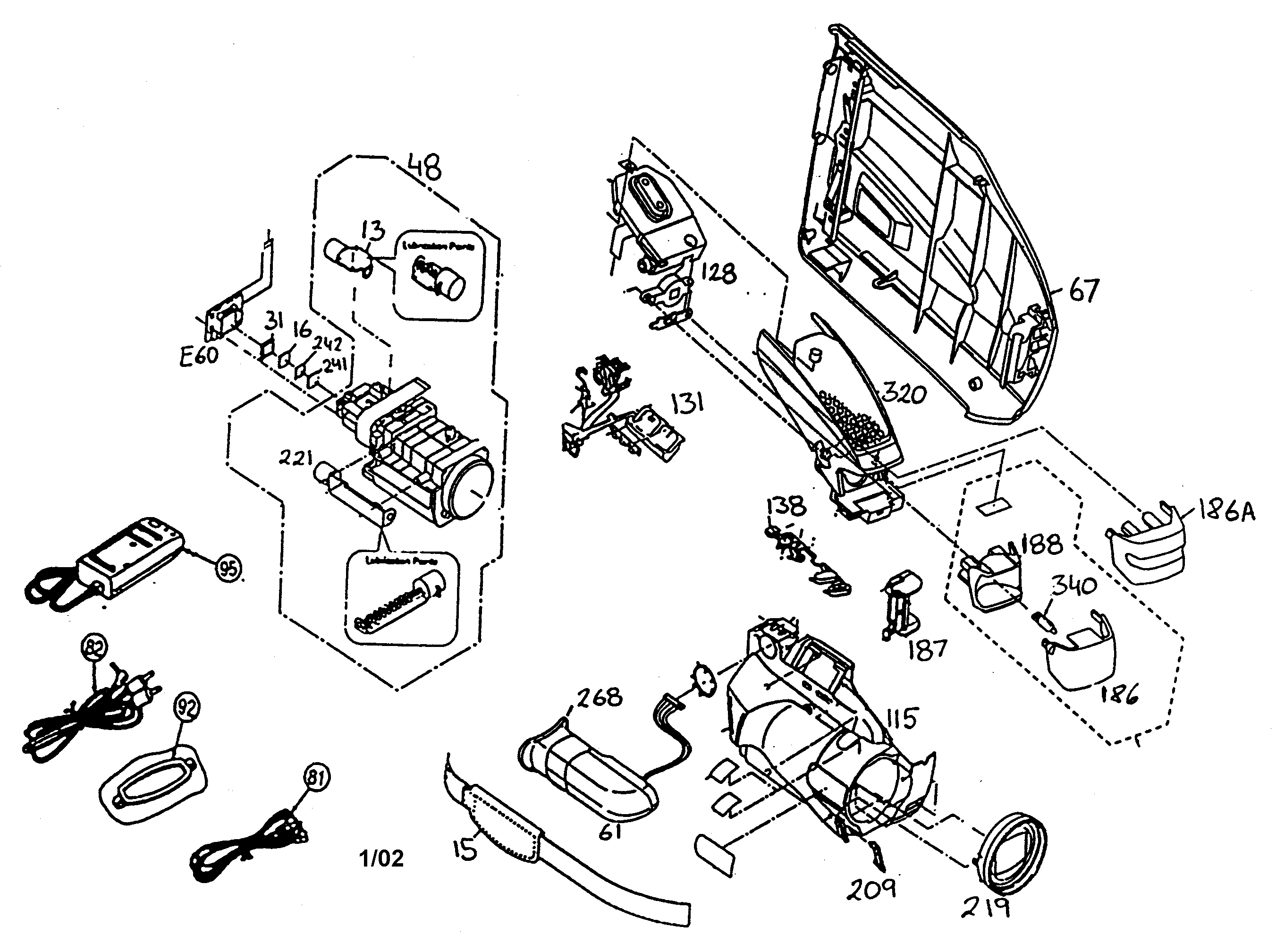 Panasonic VM-D101 cabinet parts diagram