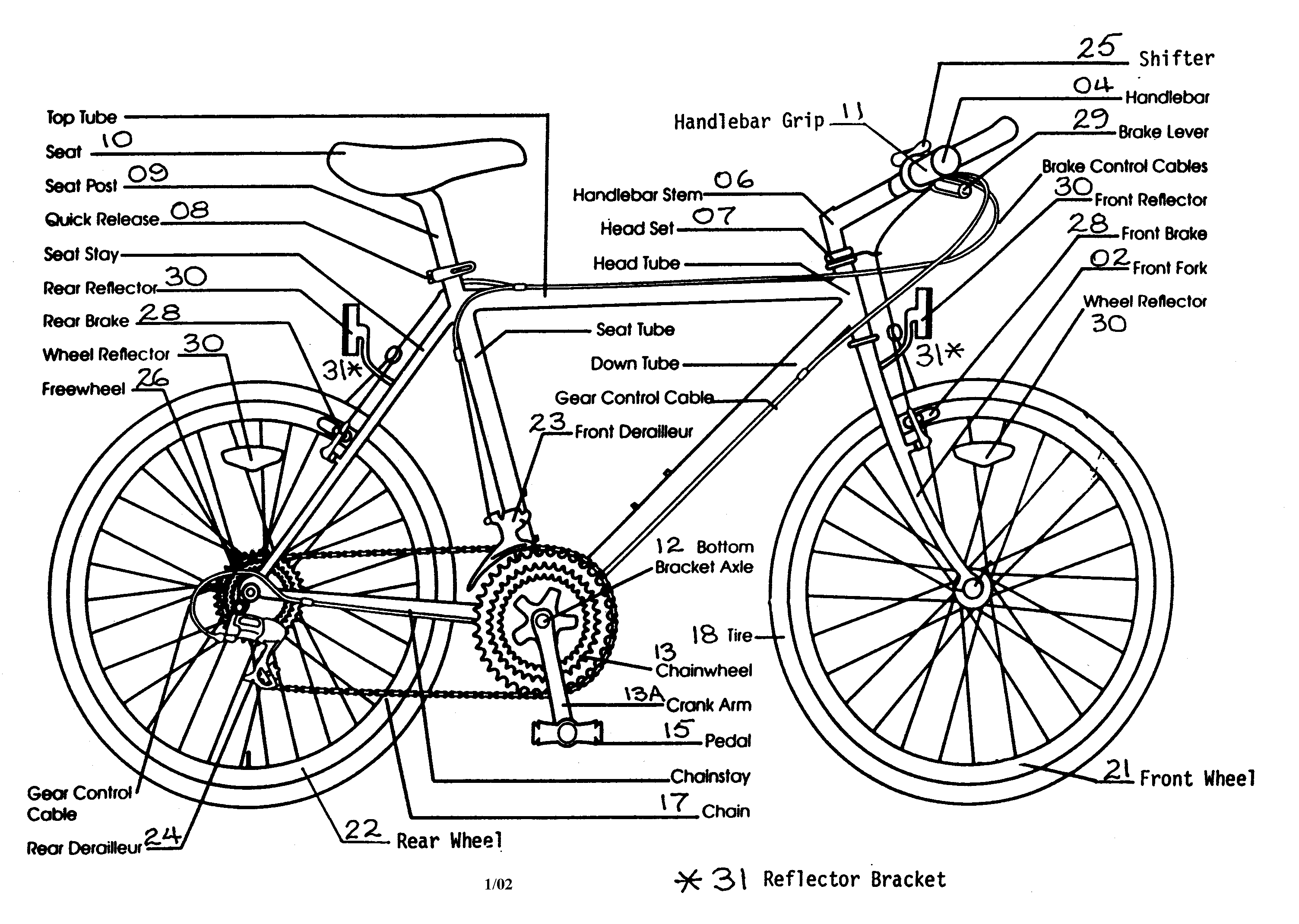 Sears 130475390 bicycle diagram