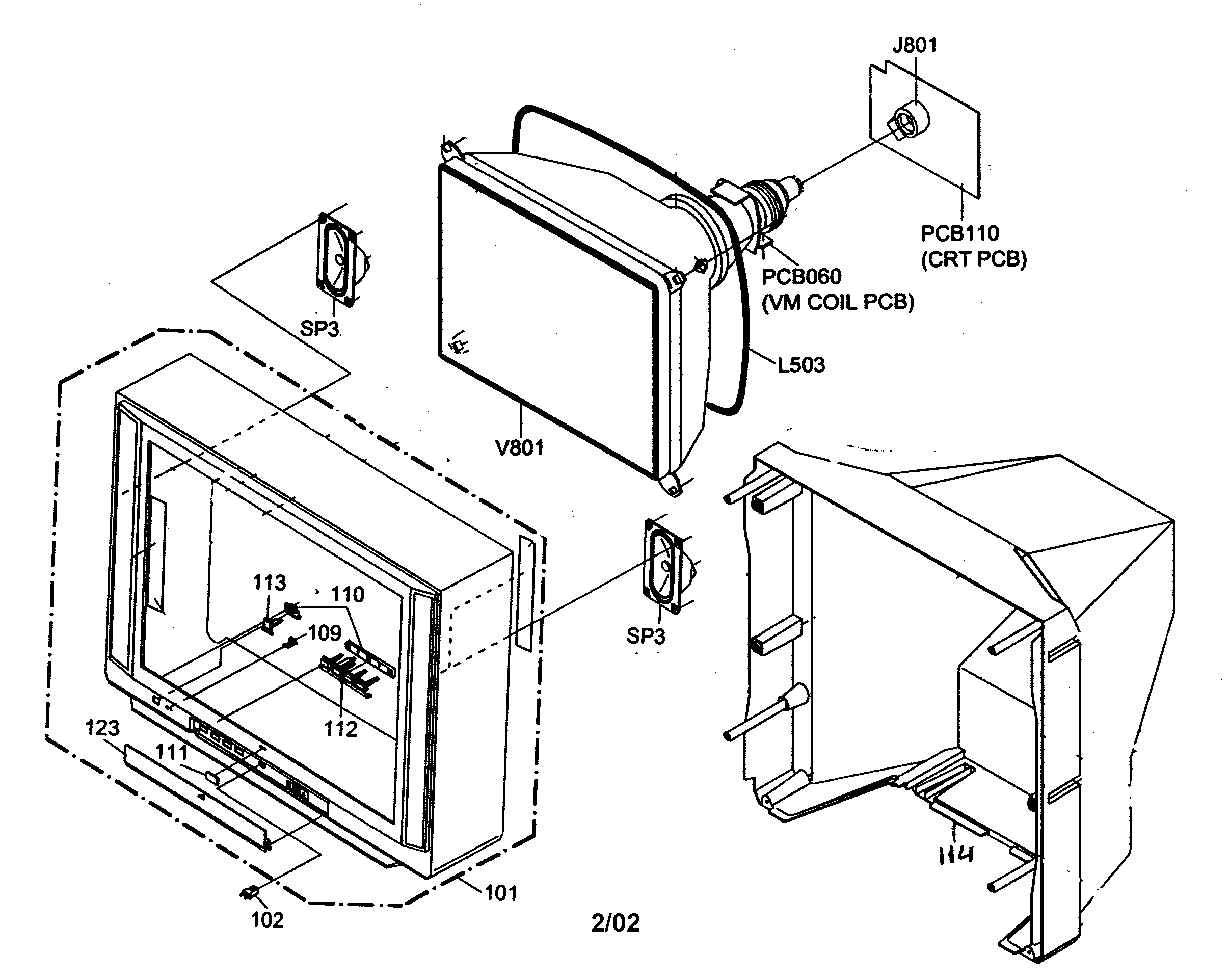 JVC AV-20F702 cabinet parts diagram