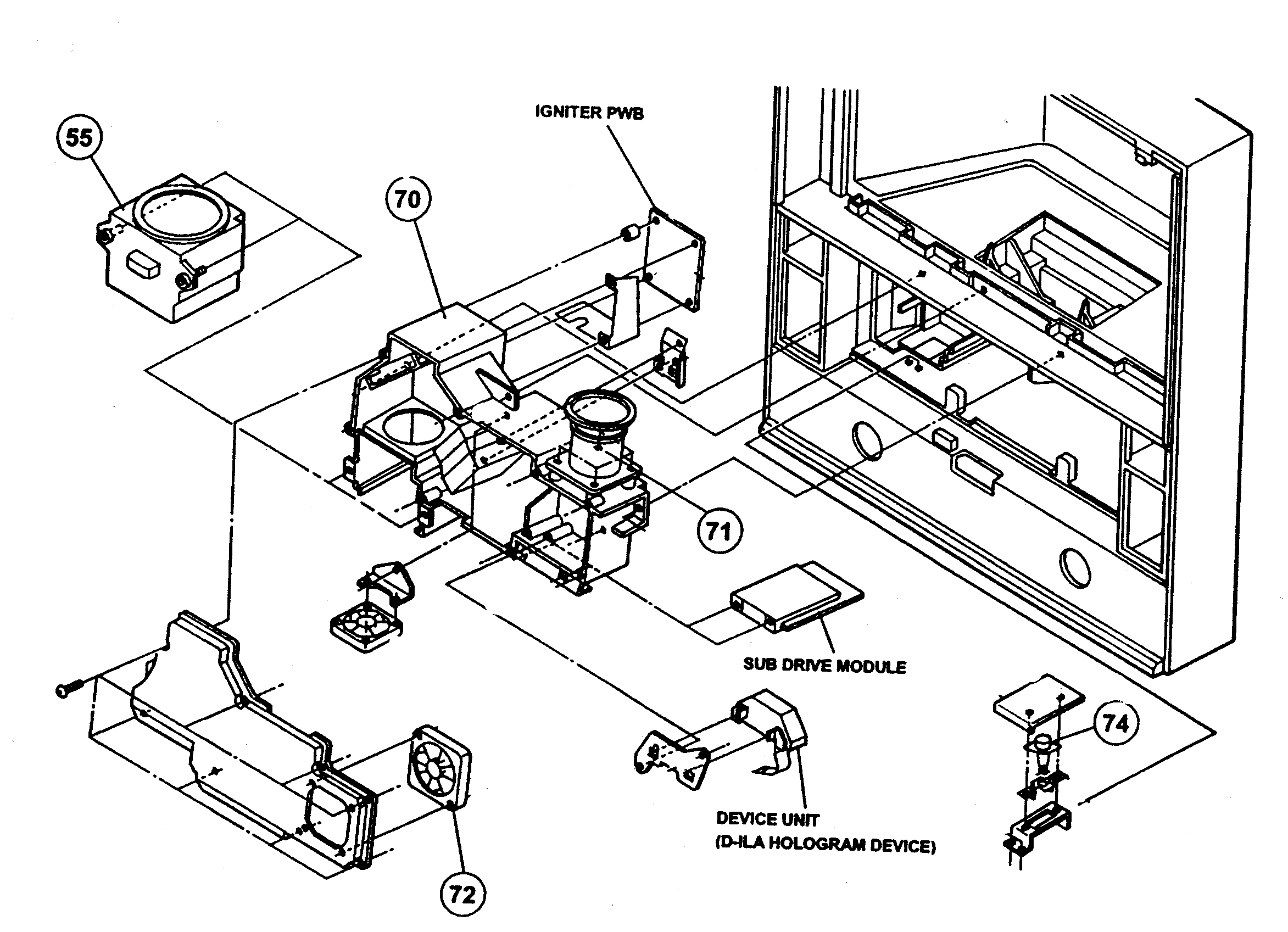 JVC AV-61S902 lamp assy 2 diagram