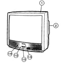 Sharp 27R-S200 cabinet parts diagram