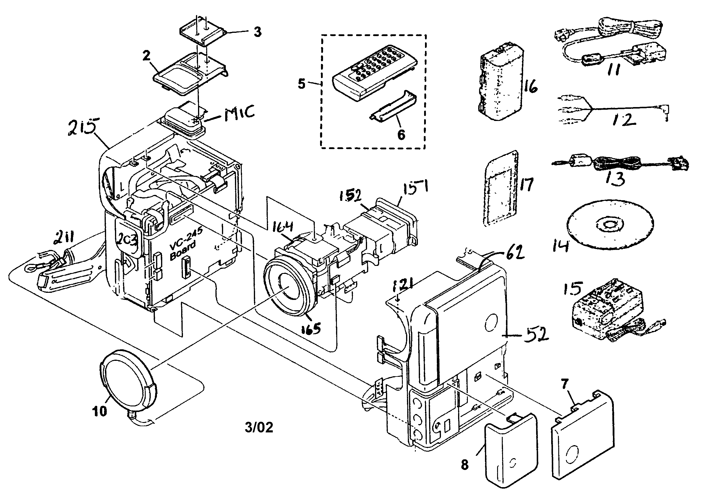 Sony DCR-PC5 cabinet parts diagram