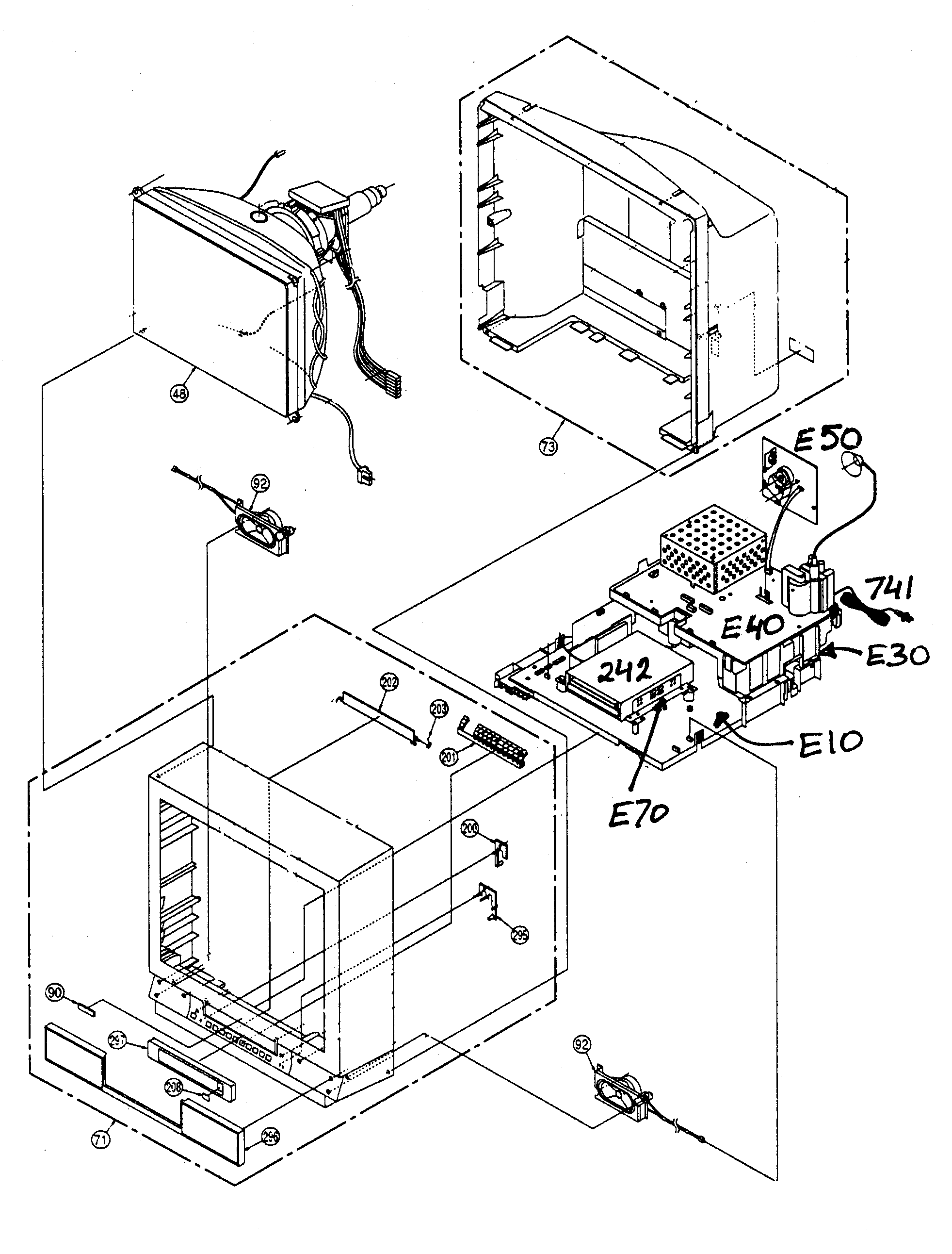 Panasonic PV-24DF62 cabinet parts diagram