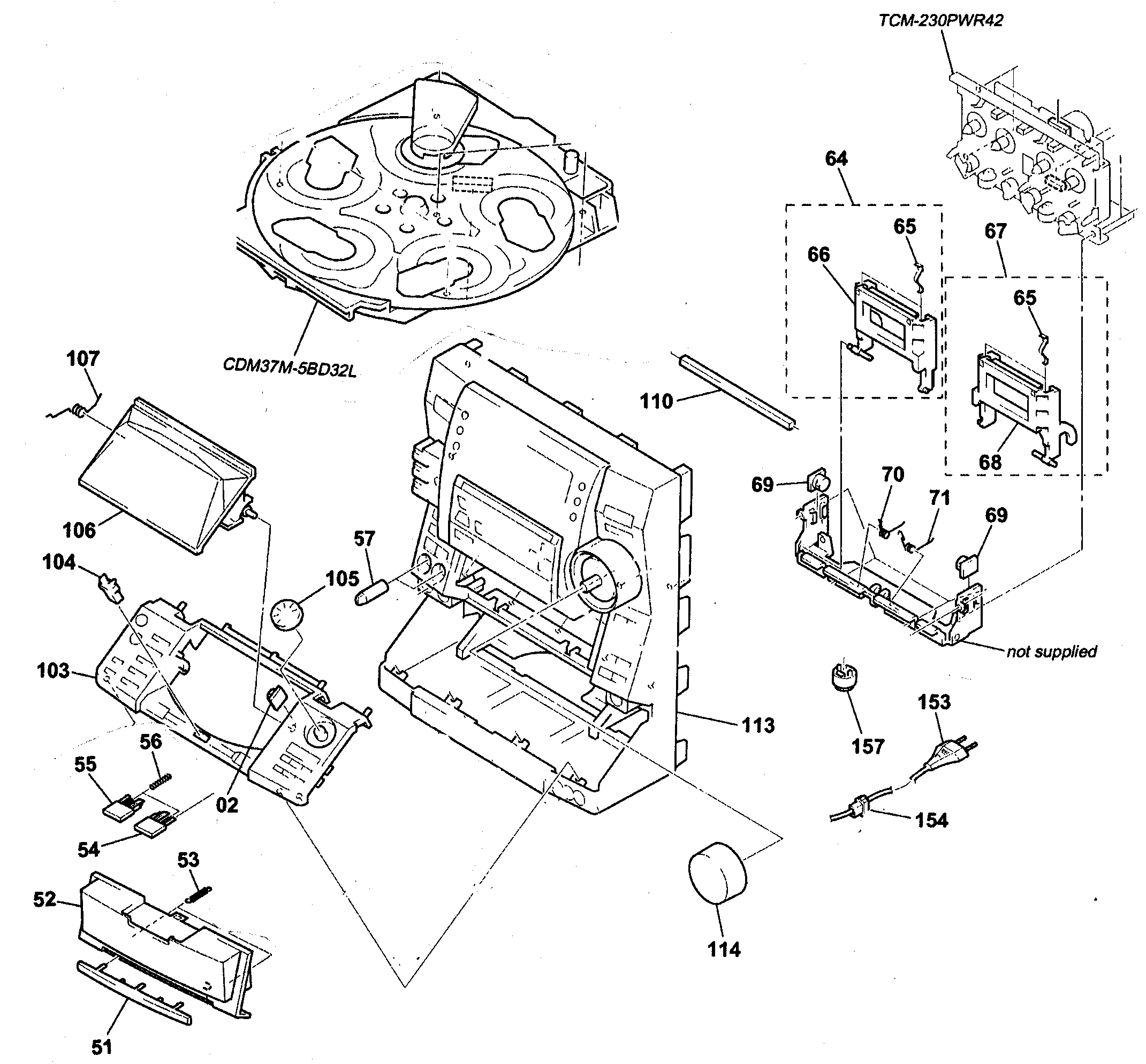 Sony HCD-XG500 cabinet parts diagram
