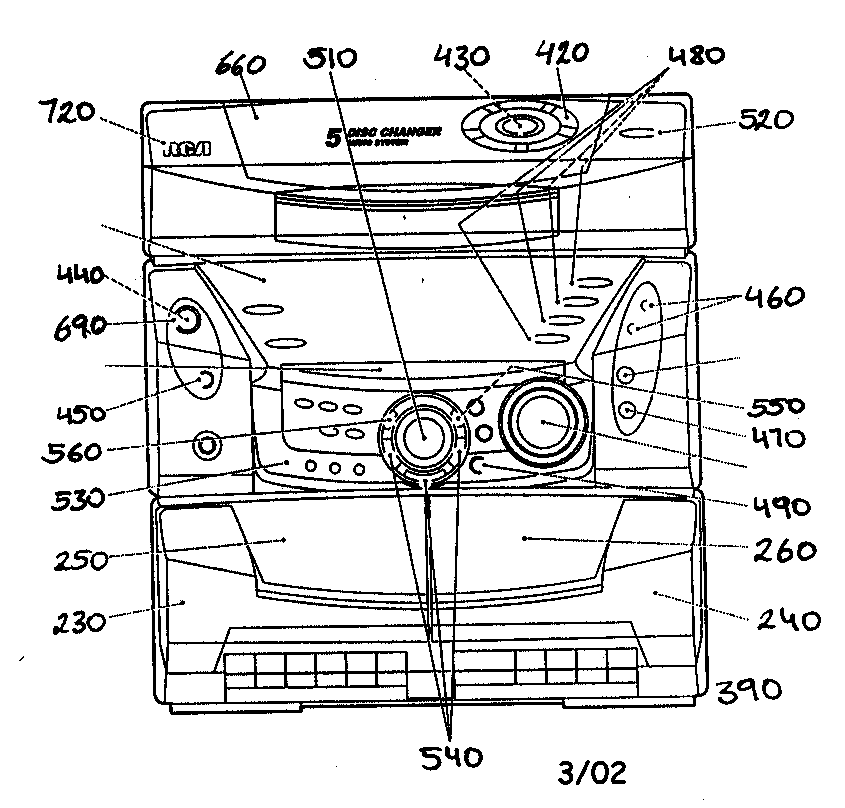 RCA RS2502 cabinet parts diagram