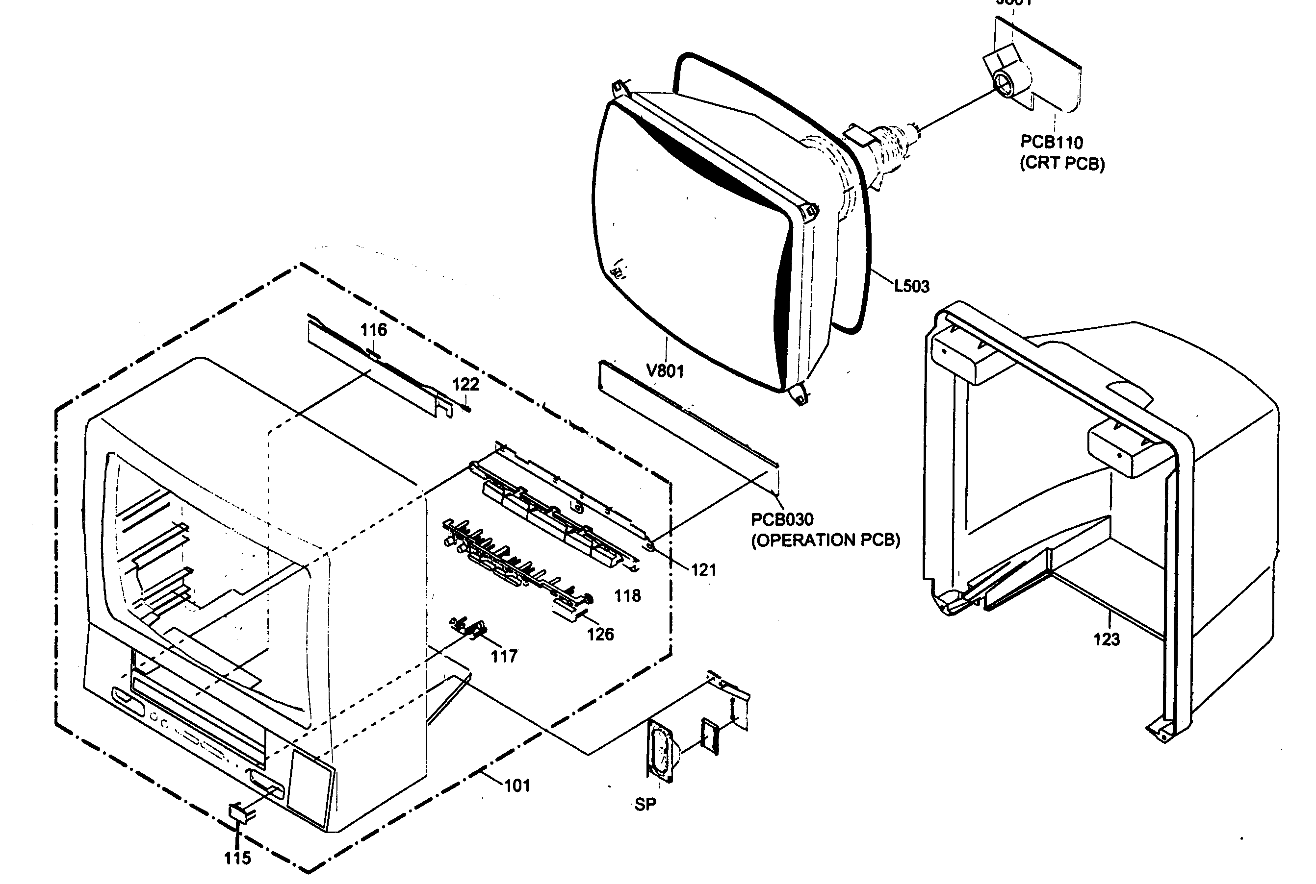 JVC TV-13142 cabinet parts diagram