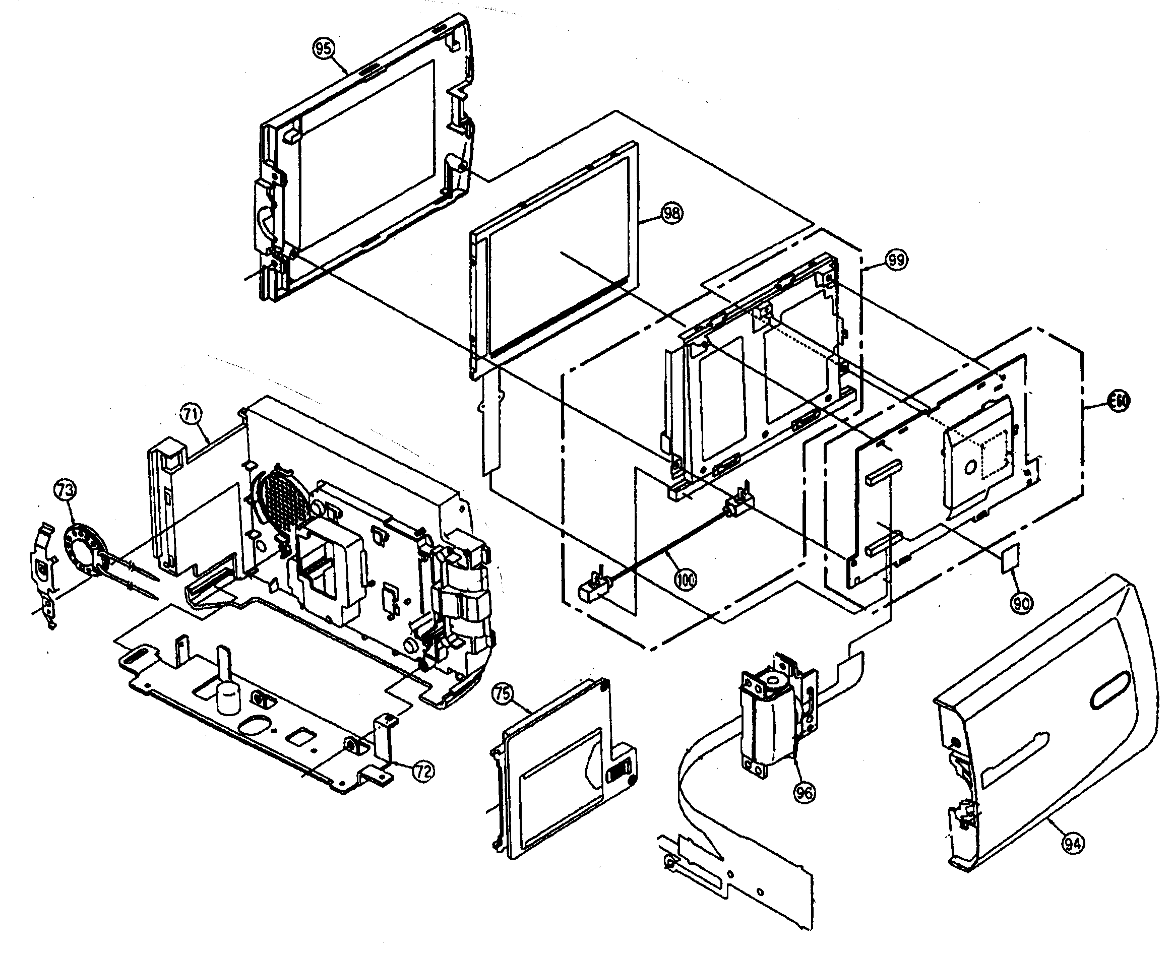 Panasonic PV-DV51 lcd parts diagram