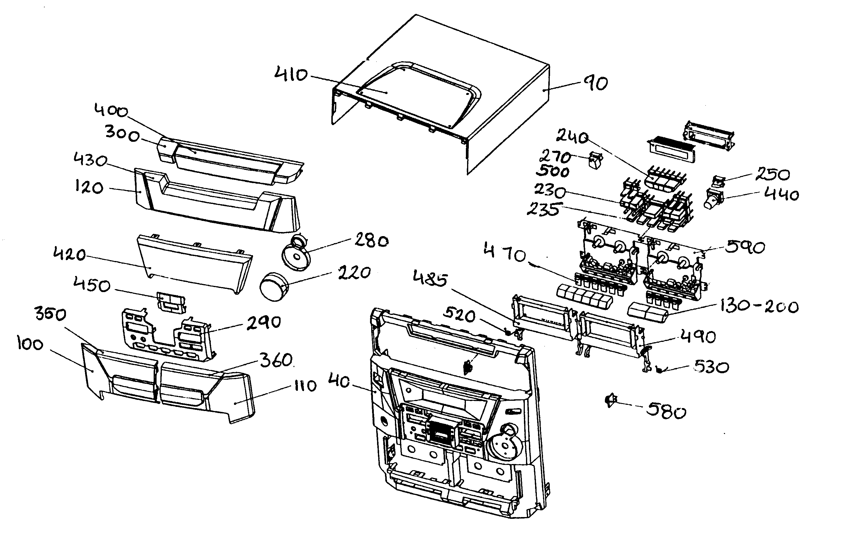 RCA RS2518 cabinet parts diagram