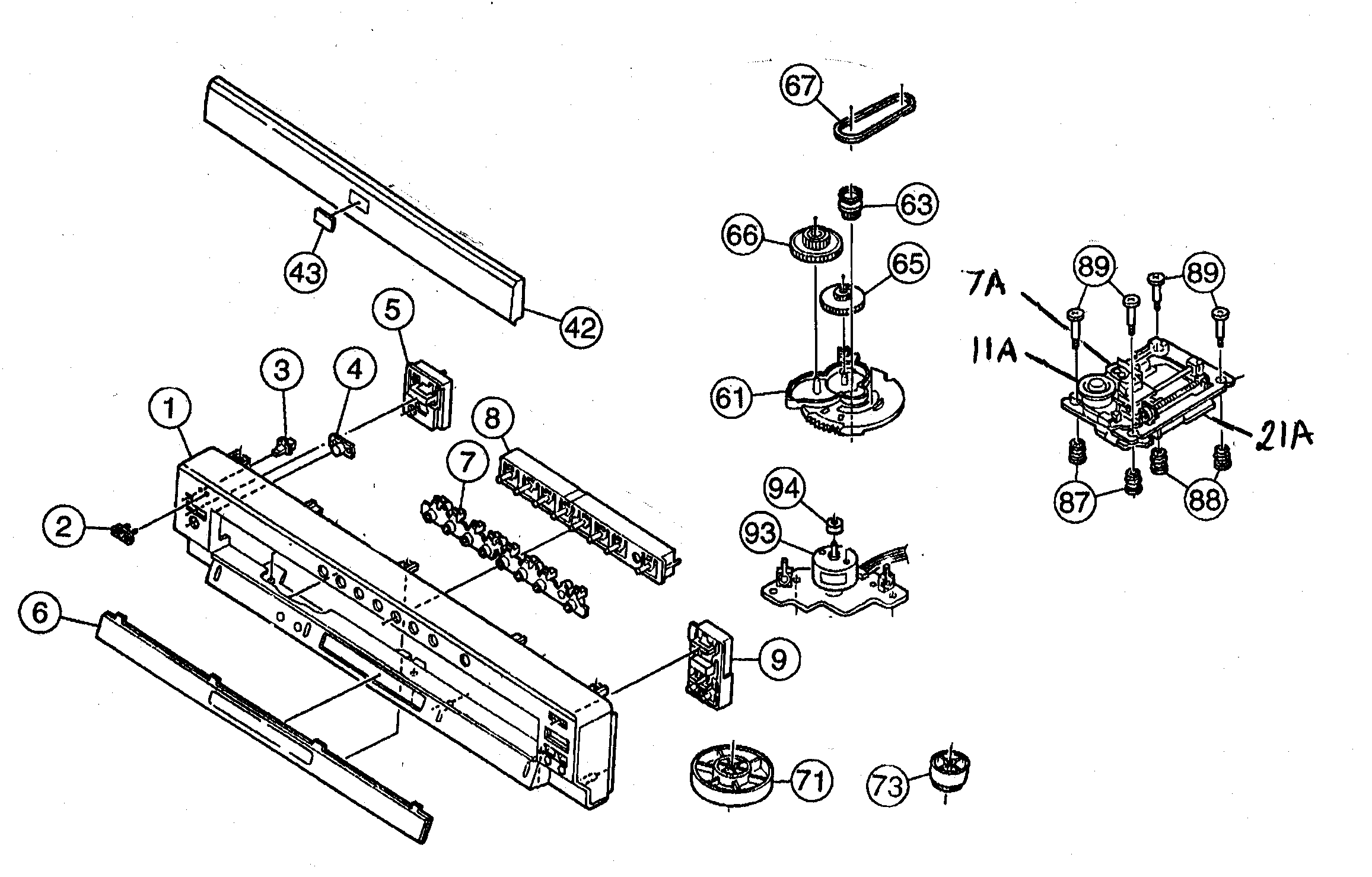 JVC XV-F85GD cabinet parts diagram
