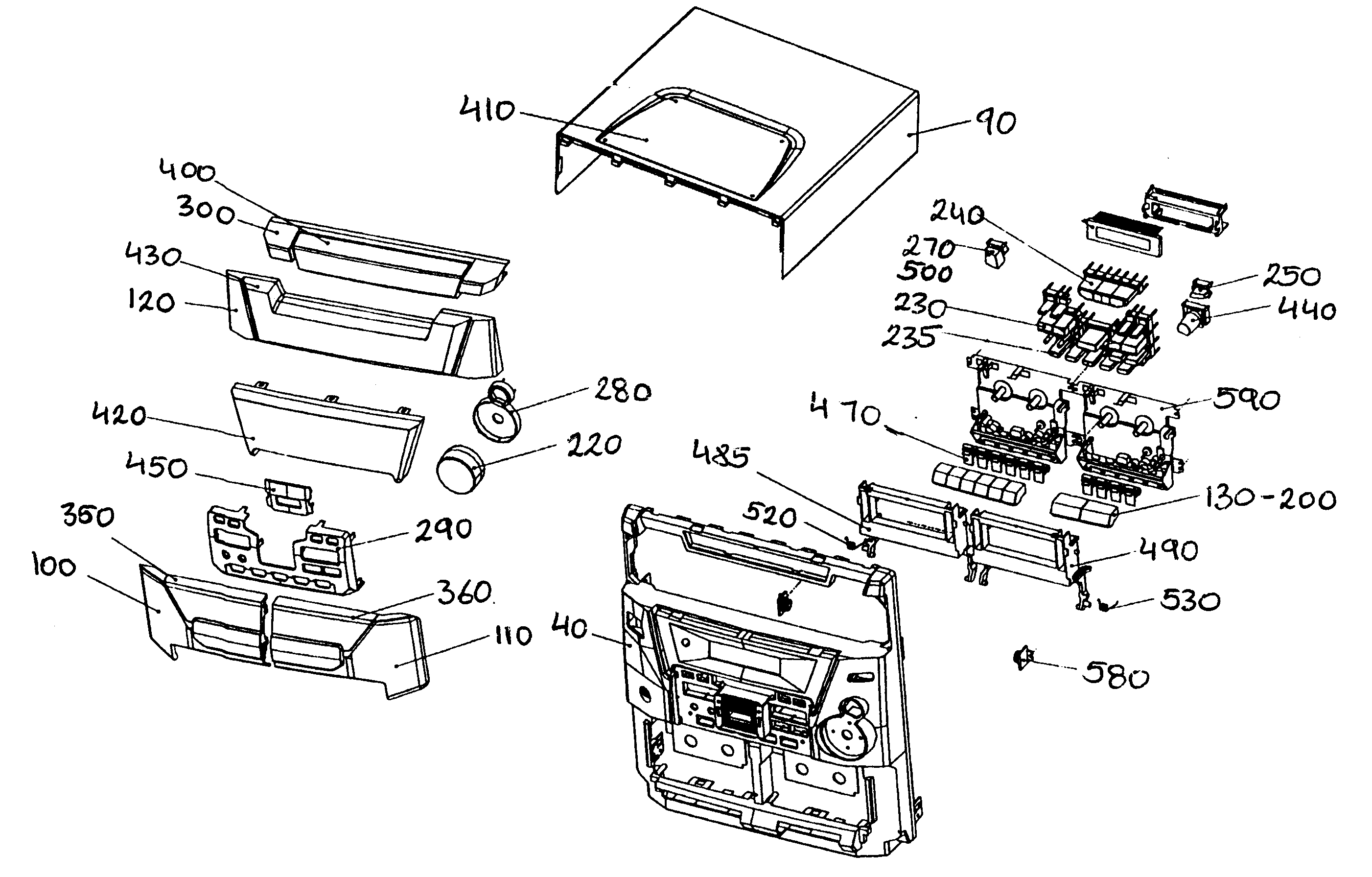 RCA RS2532 cabinet parts diagram