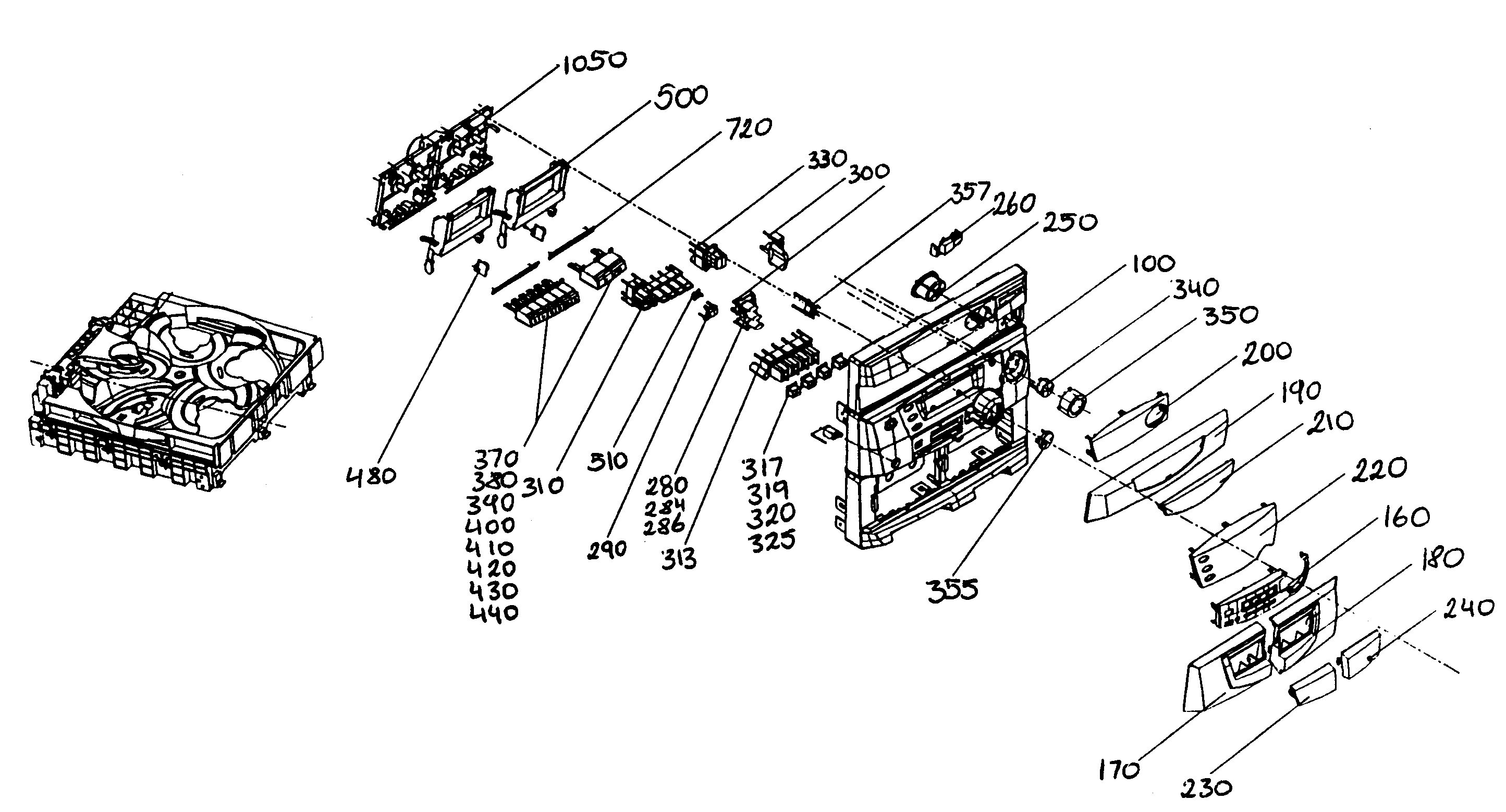 RCA RS1286B cabinet parts diagram