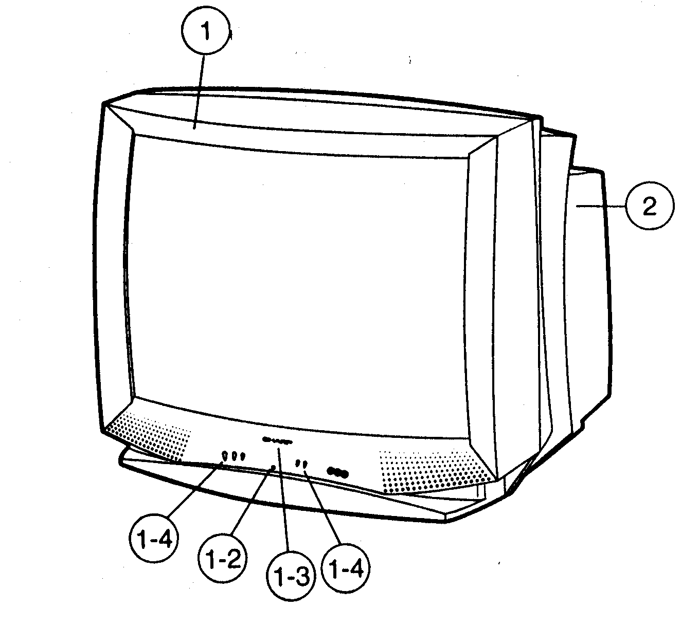 Sharp 36R-S50 cabinet parts diagram
