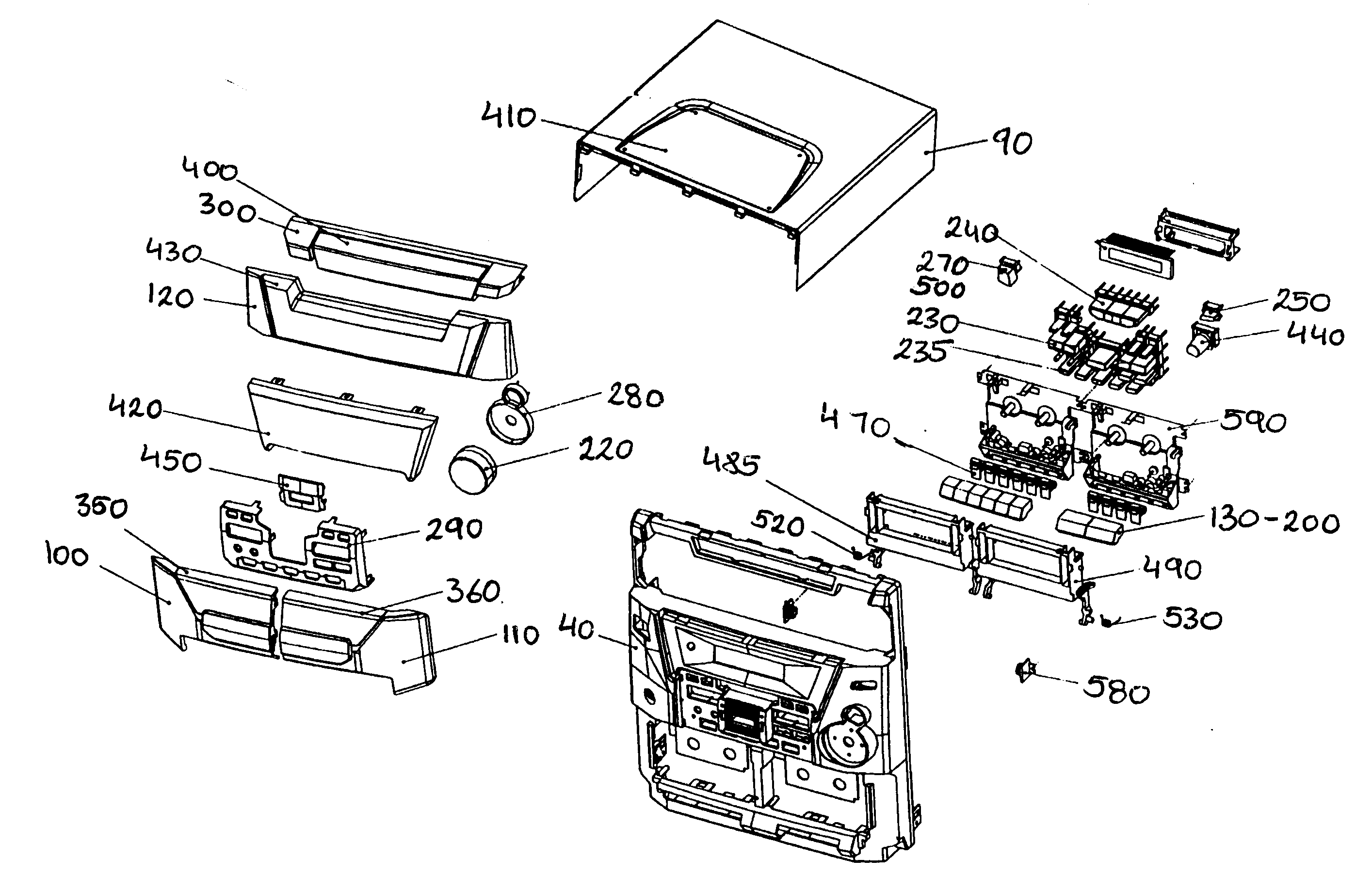 RCA RS2533 cabinet parts diagram