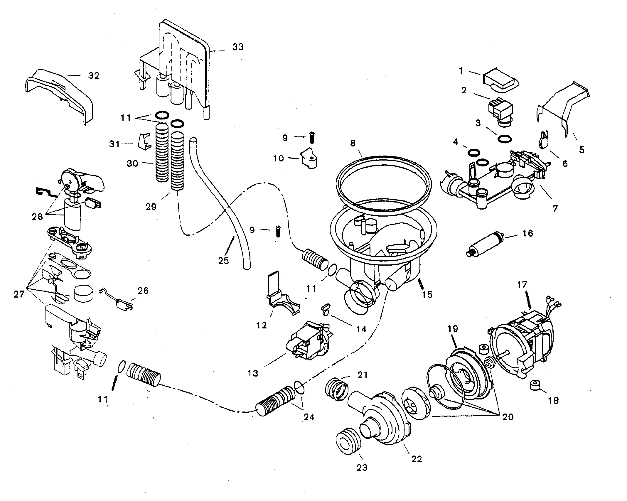 Bosch SHU3306UC/06 component assy diagram