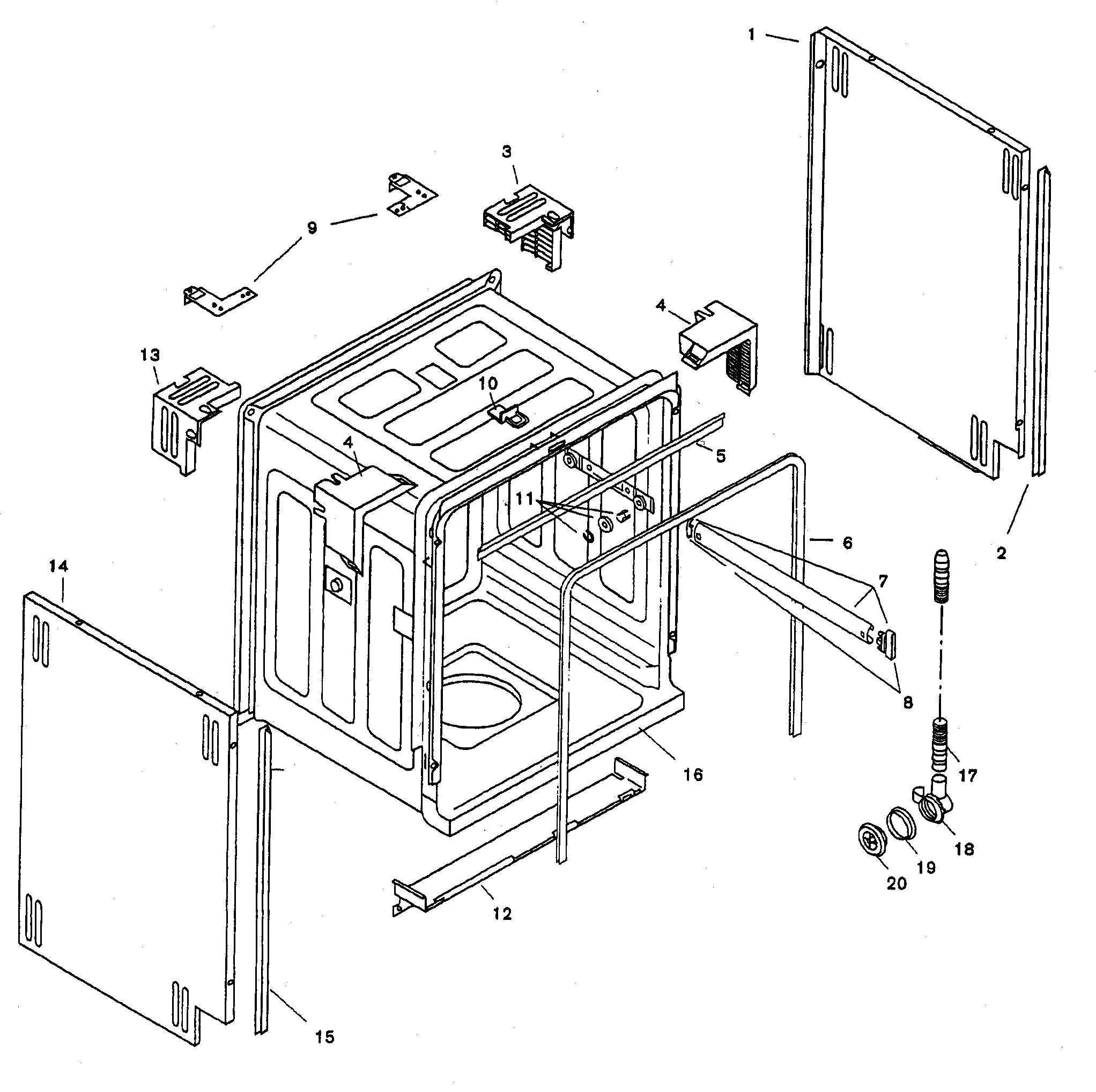 Bosch SHU3322UC/12 tank assy diagram