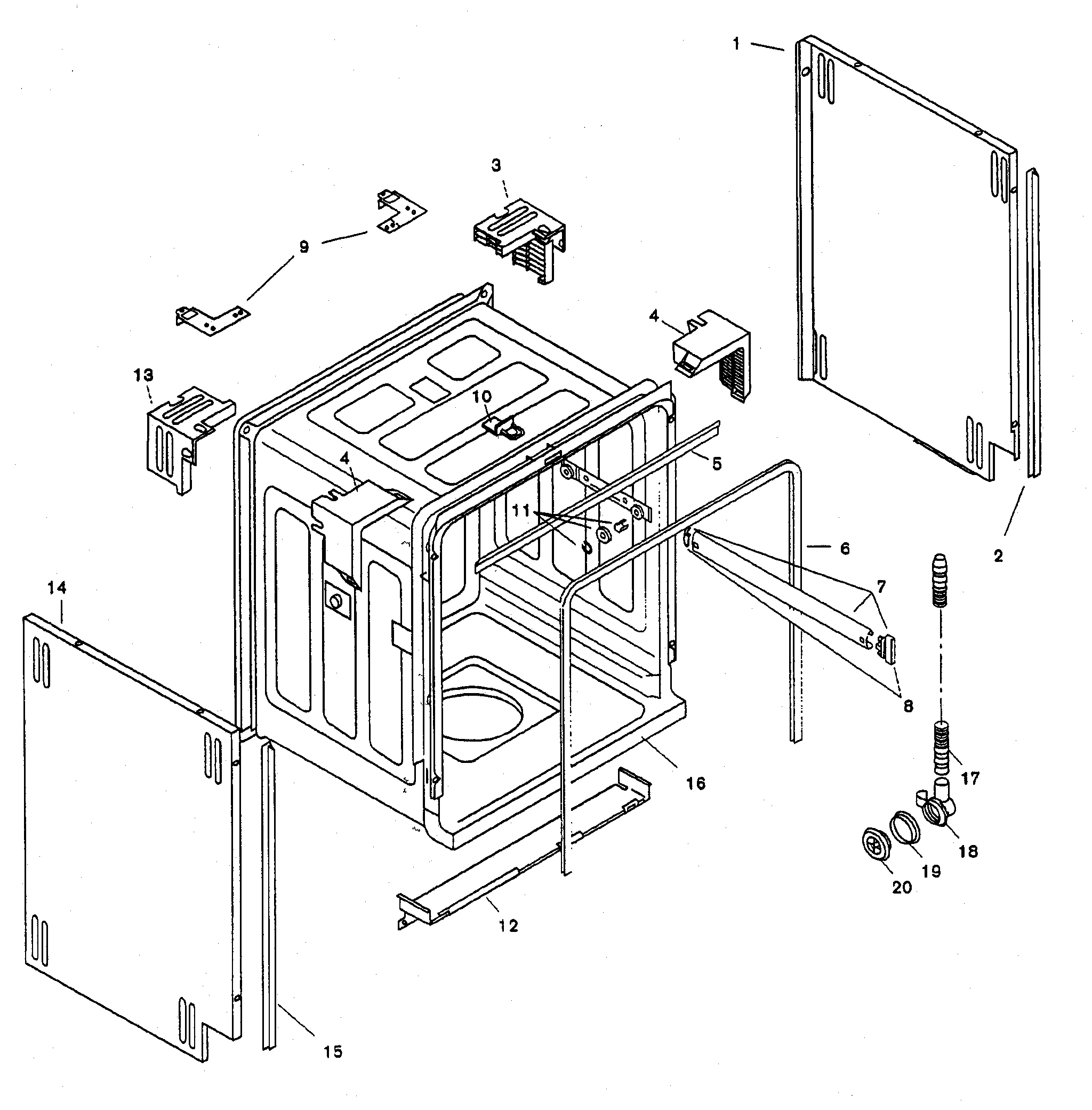 Bosch SHU3302UC/12 tank assy diagram