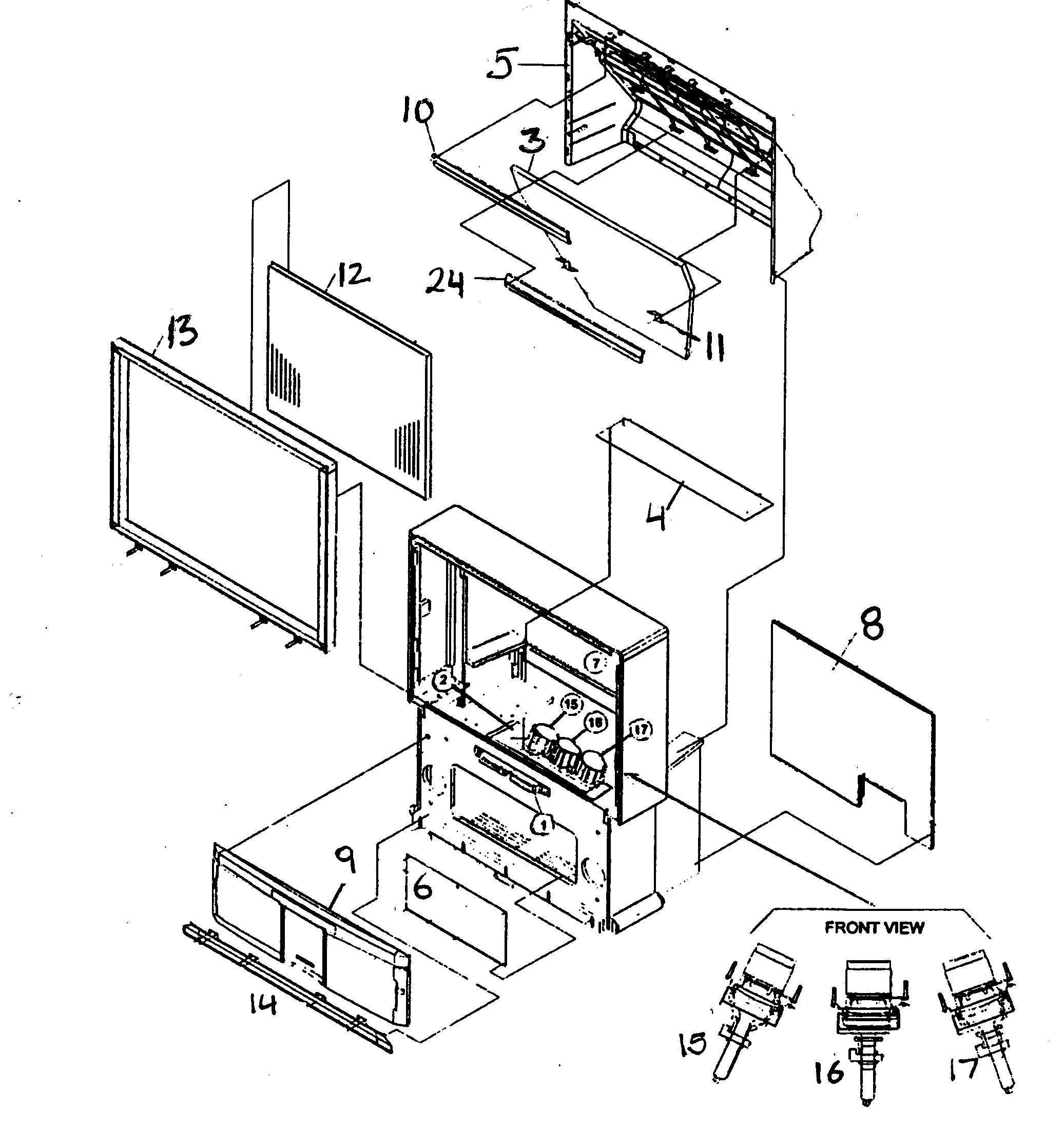 Sharp 50NP4 cabinet parts diagram