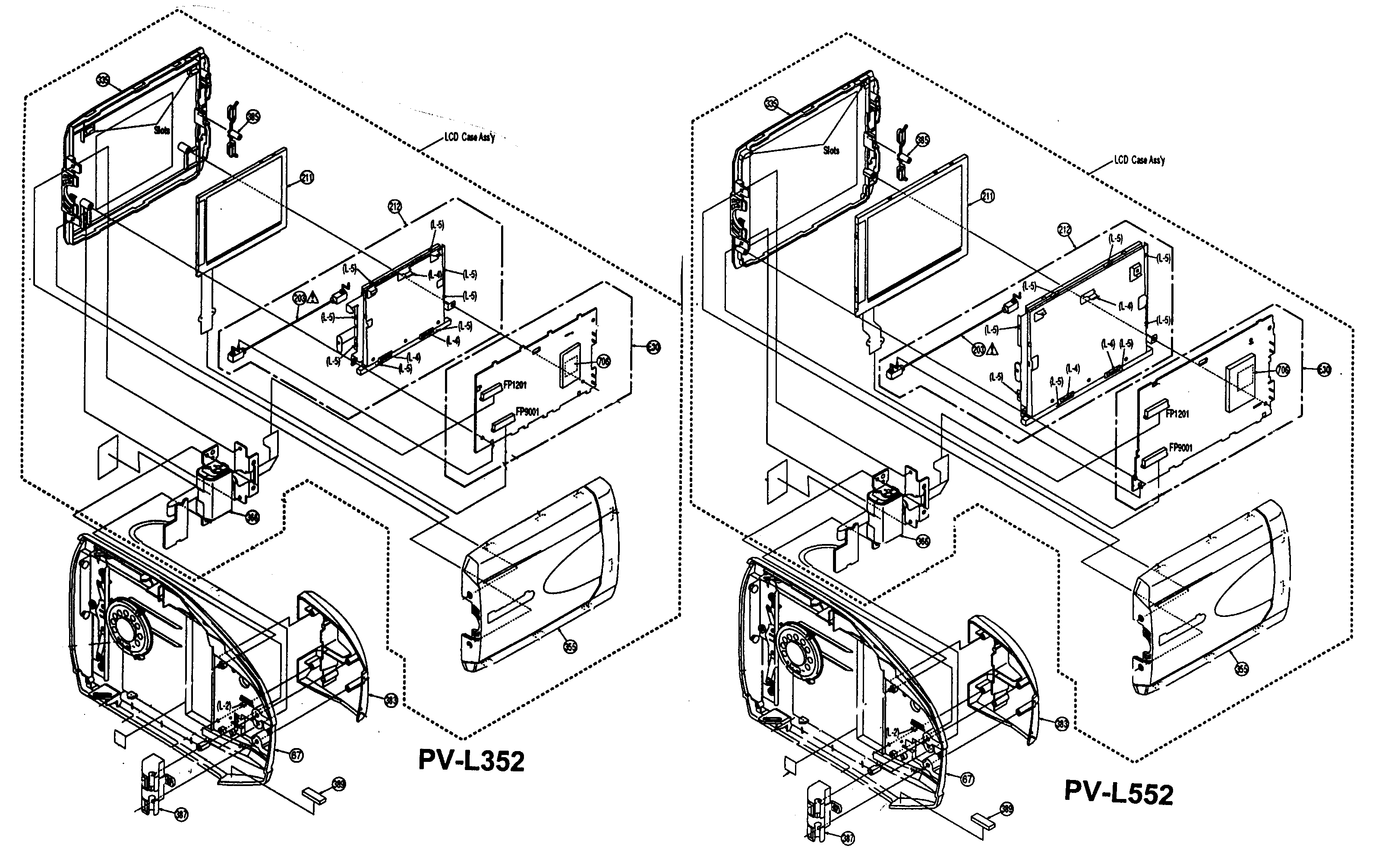 Panasonic PV-L552 lcd parts diagram