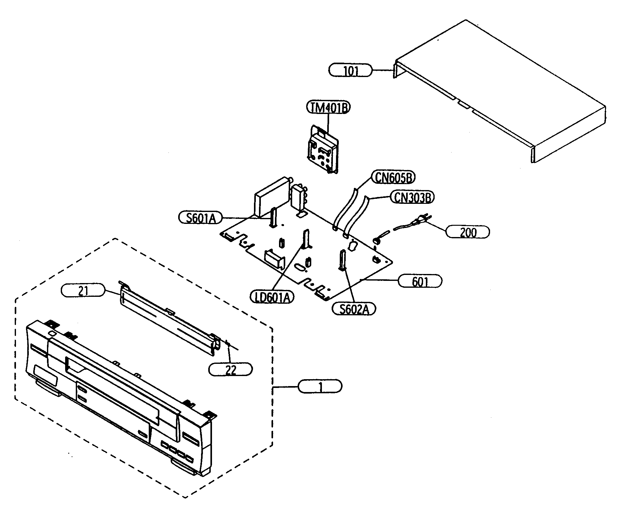 Toshiba W-515 cabinet parts diagram
