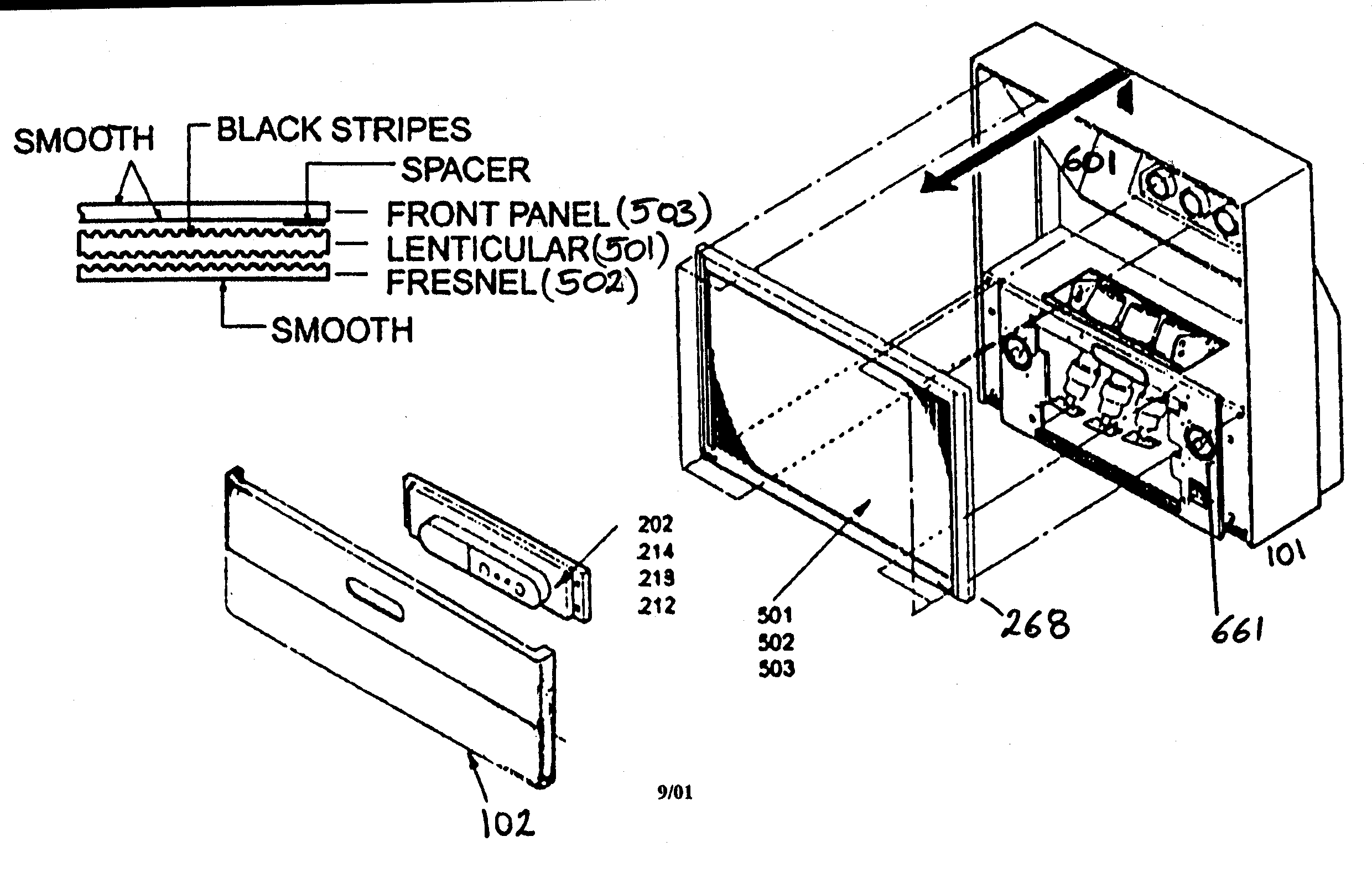 Toshiba 42H81 cabinet parts diagram