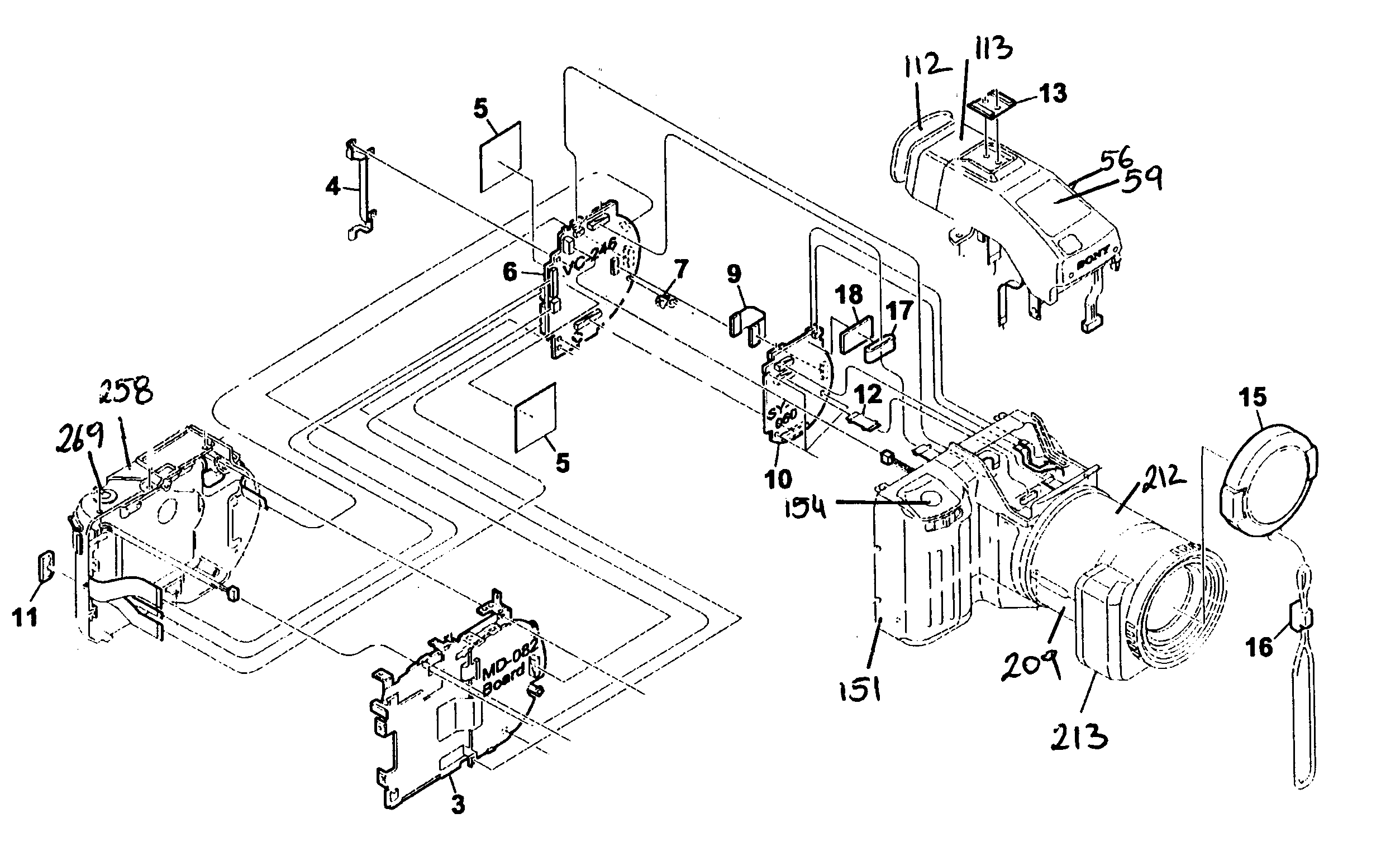 Sony MVC-CD1000 cabinet parts diagram