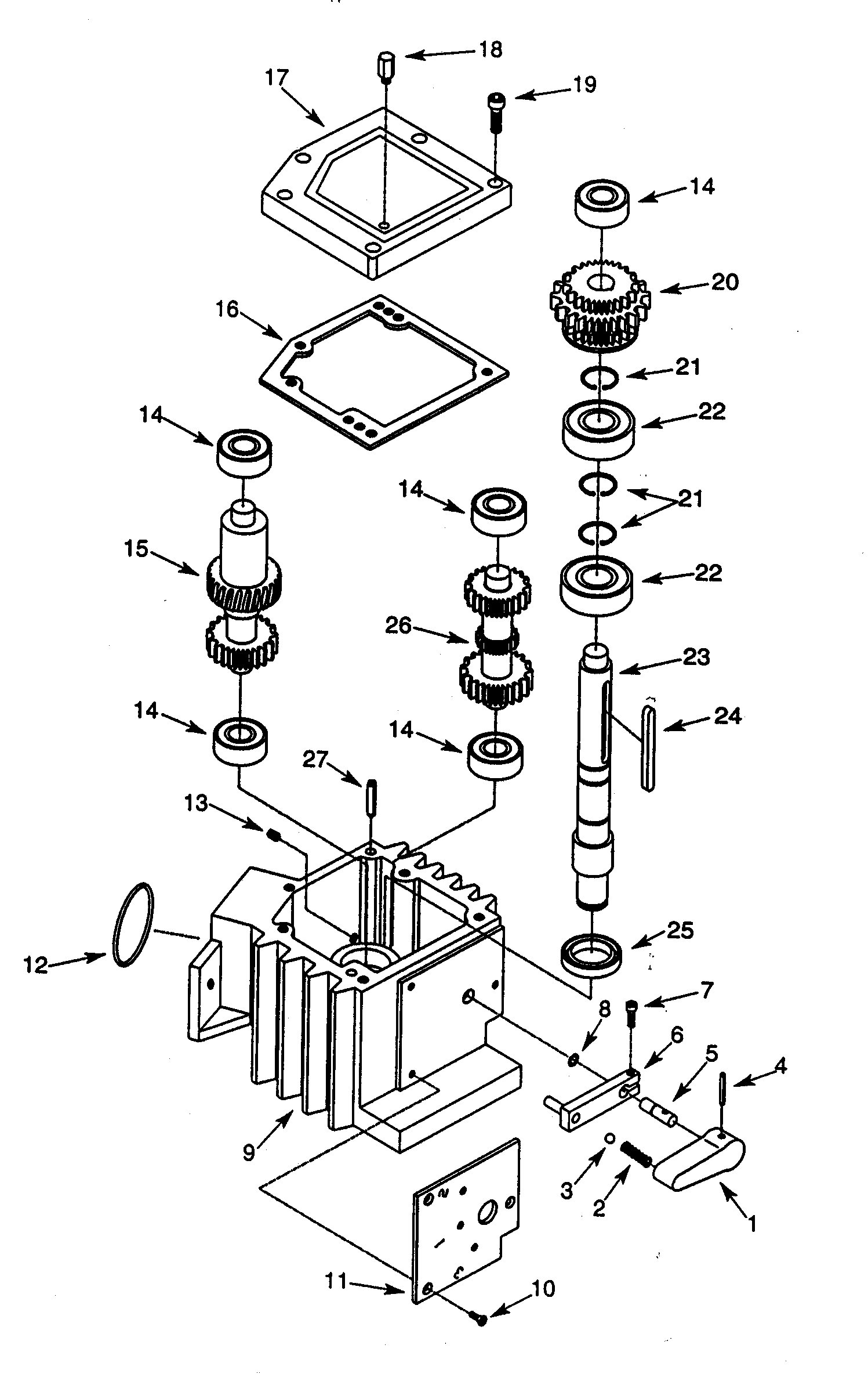 Craftsman 351226121 gear box assy diagram