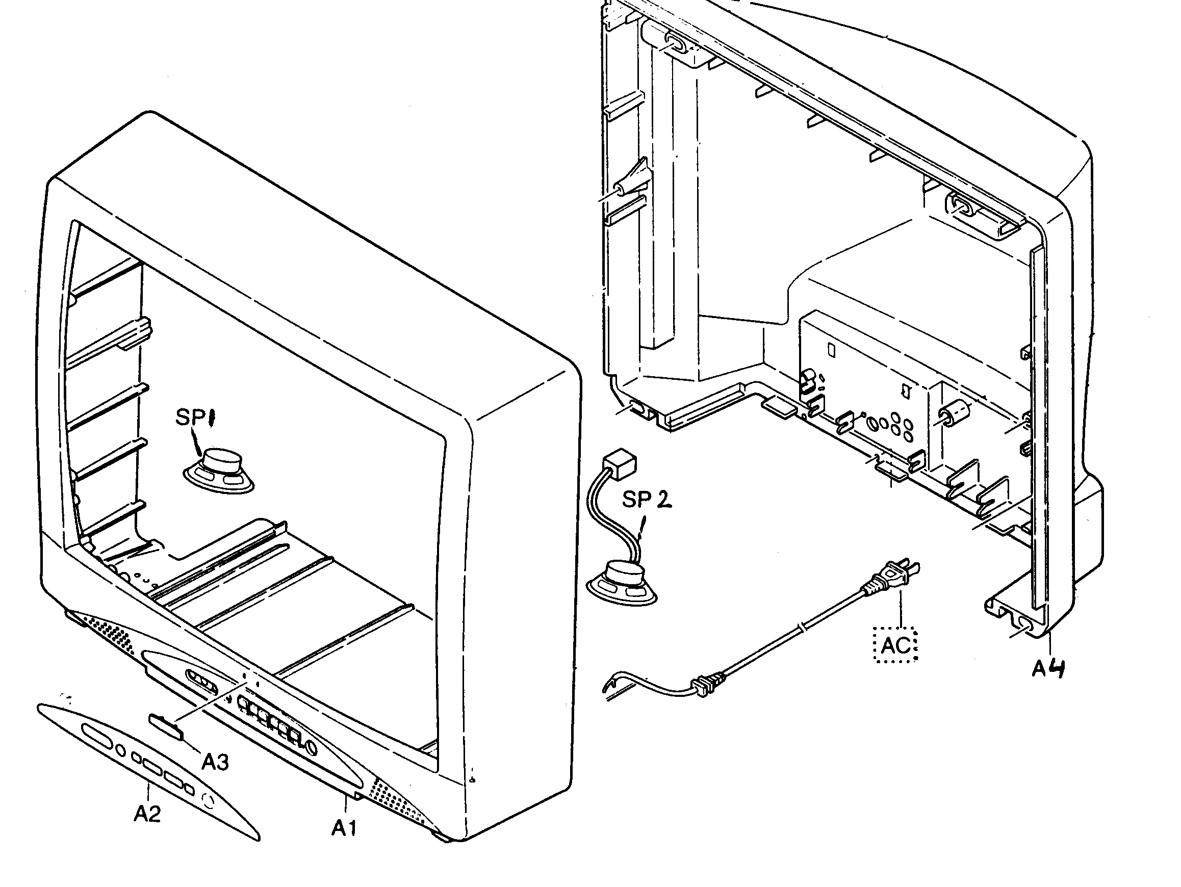 Sylvania SRT2223 cabinet parts diagram
