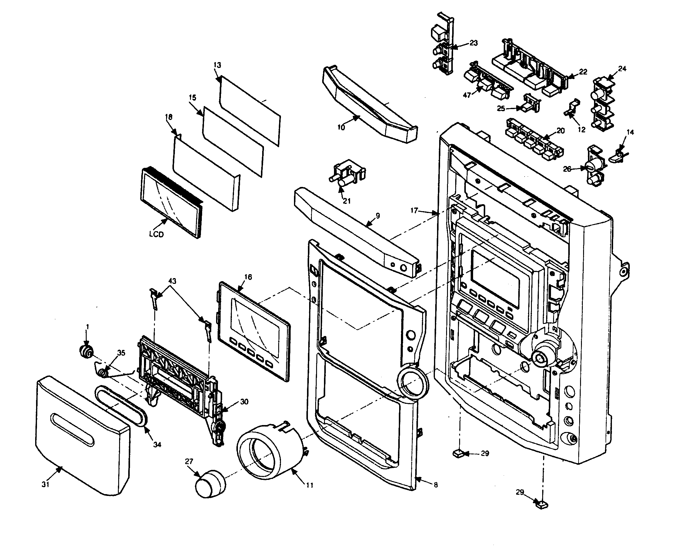 Panasonic SA-PM12P cabinet parts diagram