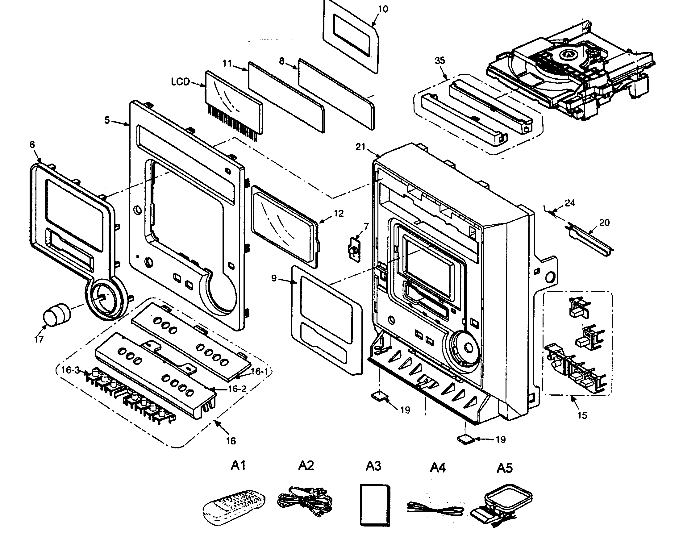 Panasonic SA-PM07P cabinet parts diagram