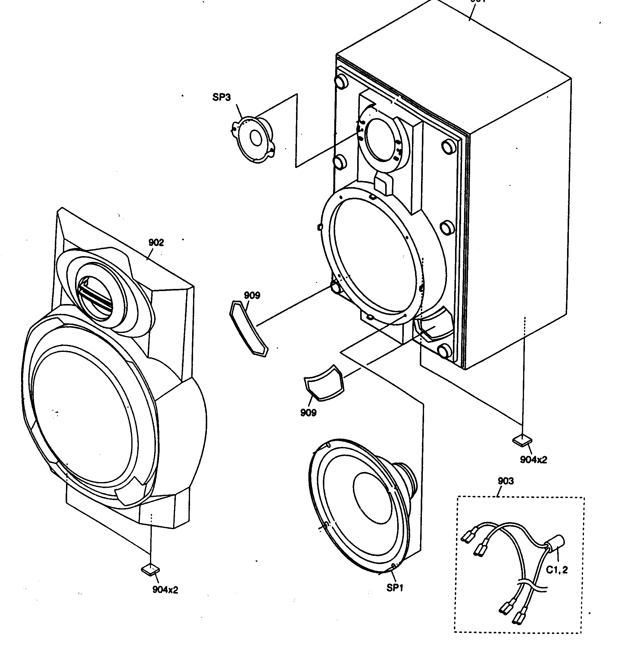 Sharp CD-XP300 speaker,cpxp300 diagram