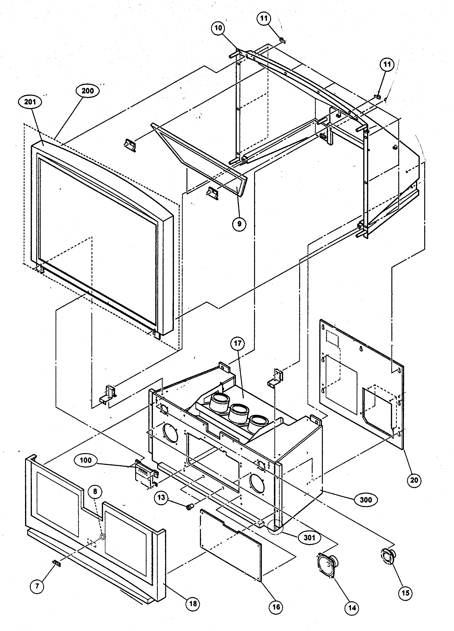 JVC AV-48WP30 cabinet parts diagram
