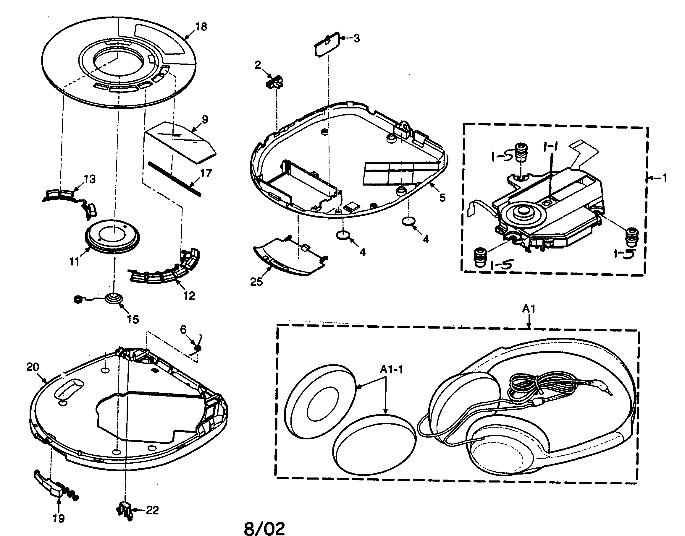 Panasonic SL-MP35P cabinet parts diagram