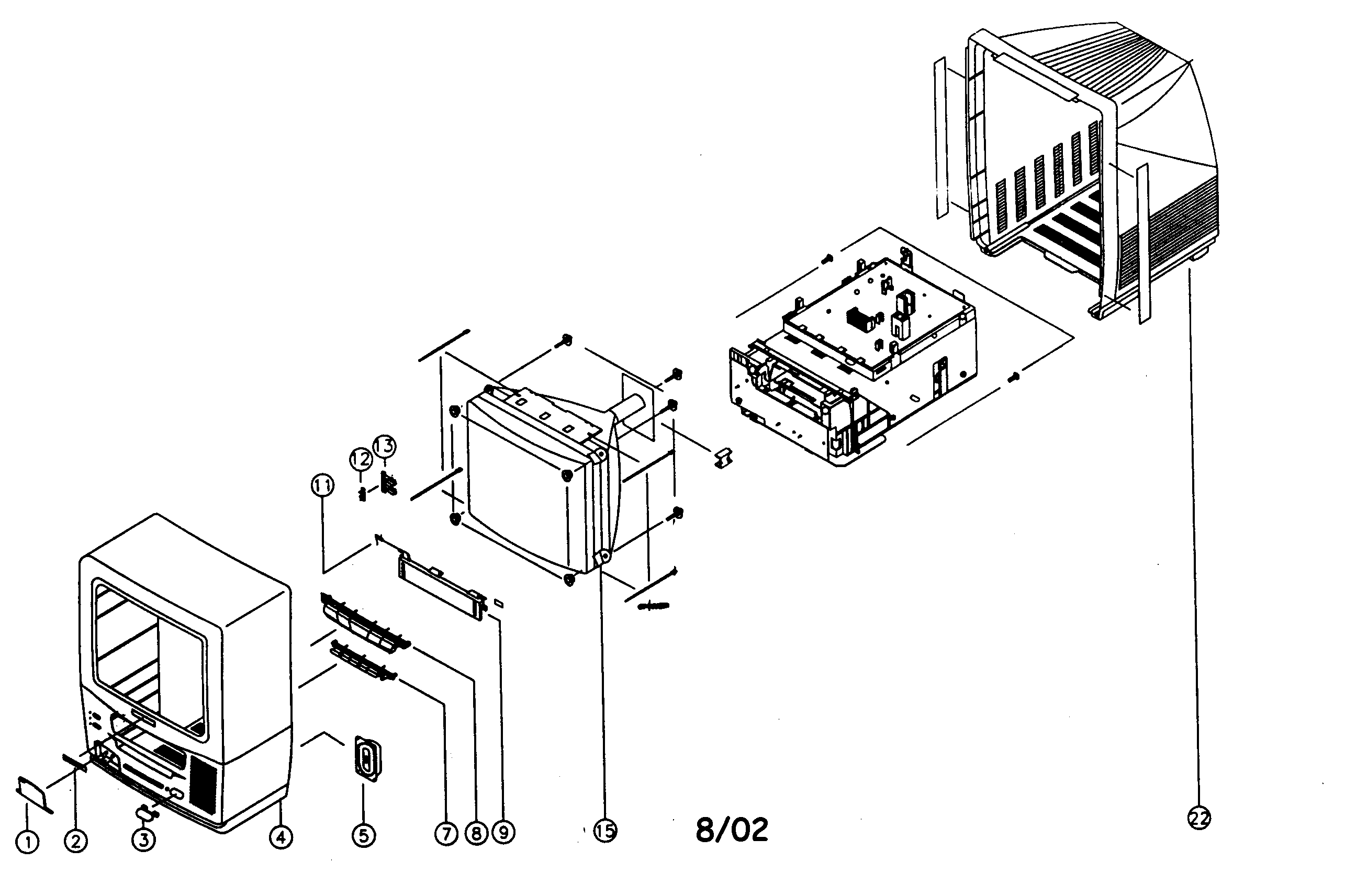 Sony KV-13VM41 cabinet parts diagram