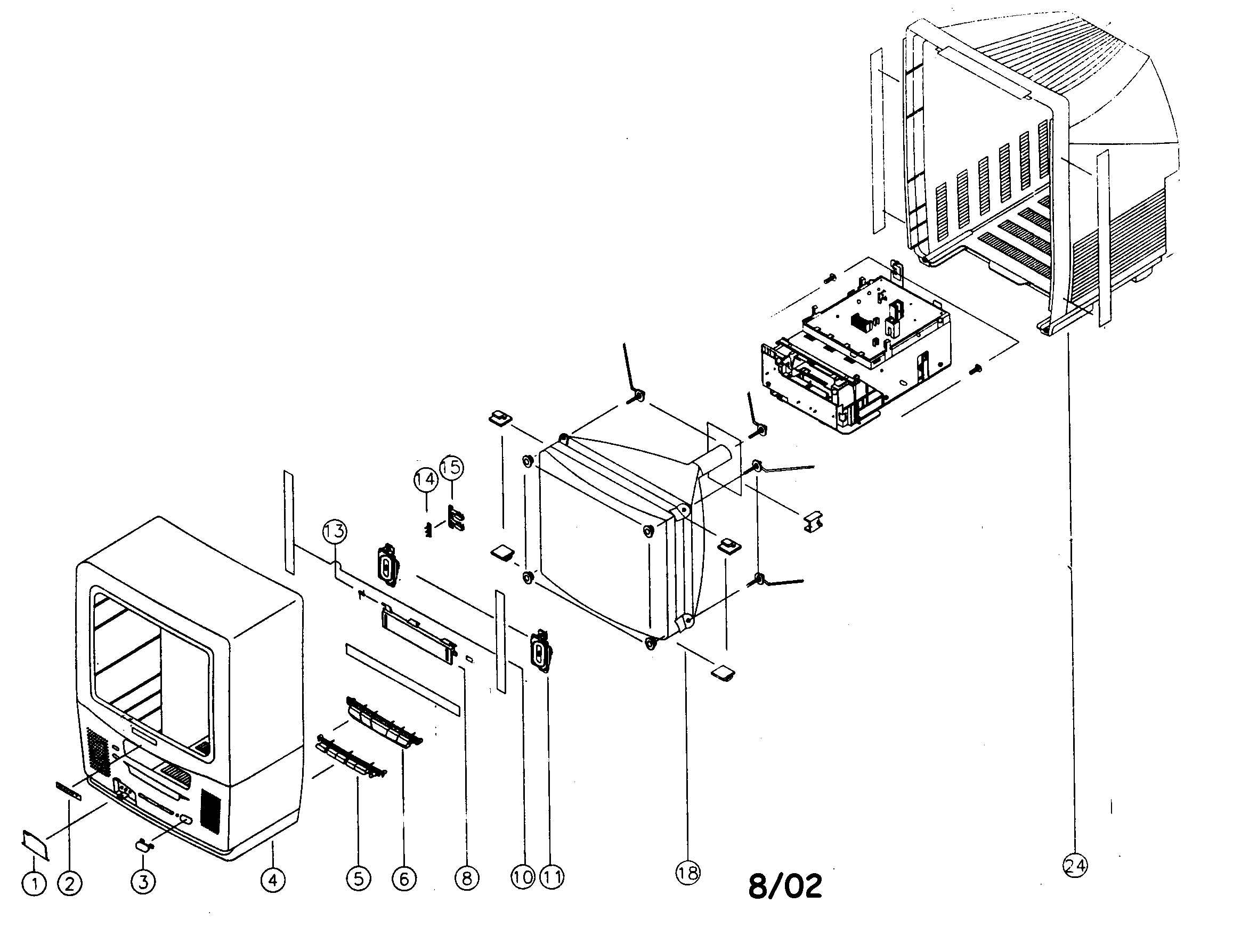 Sony KV-20VS42 cabinet parts diagram