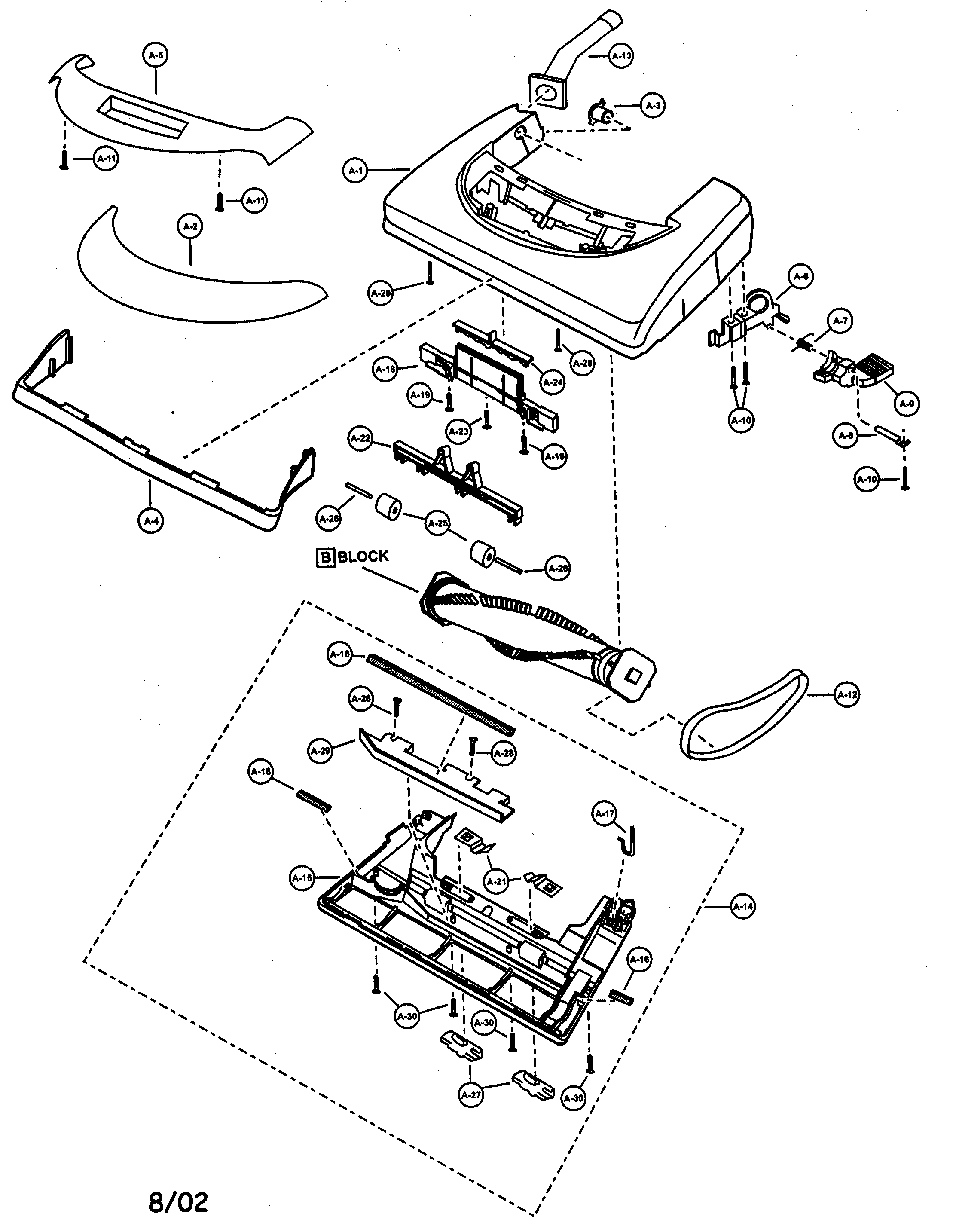 Panasonic MC-V315-01 nozzle housing diagram