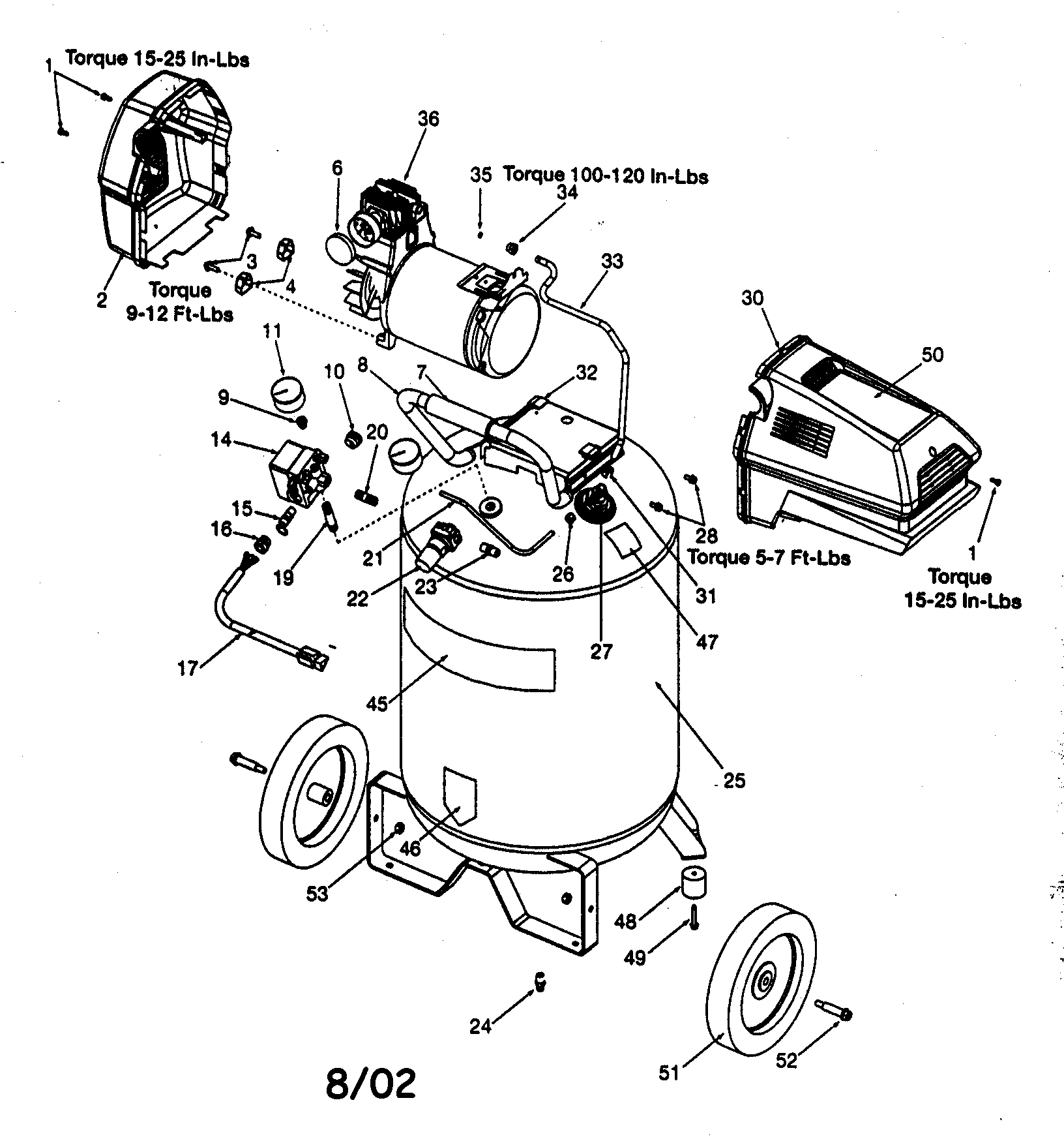 Craftsman 919165510 motor/tank assy diagram