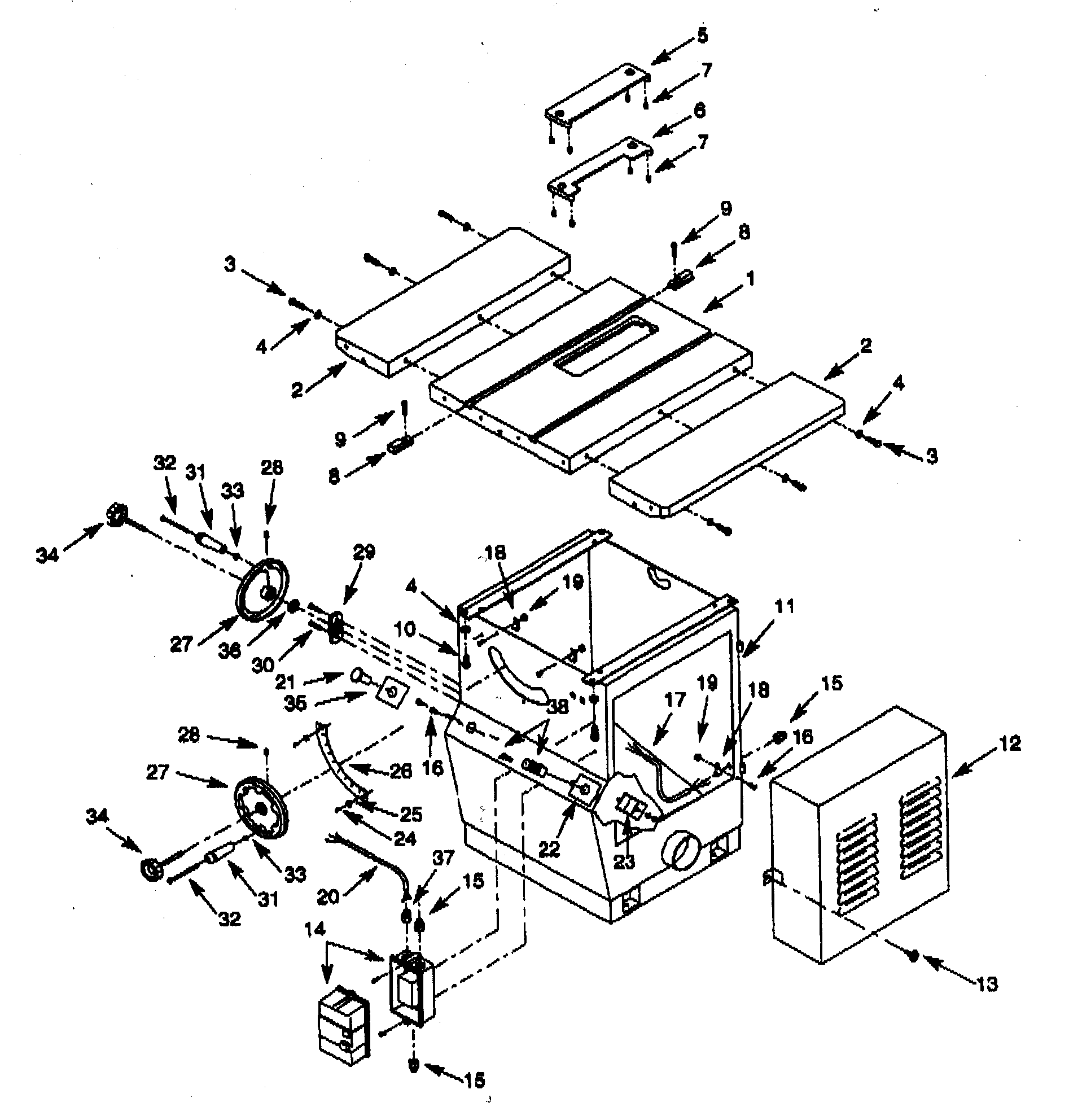 Craftsman 351226940 table/base diagram