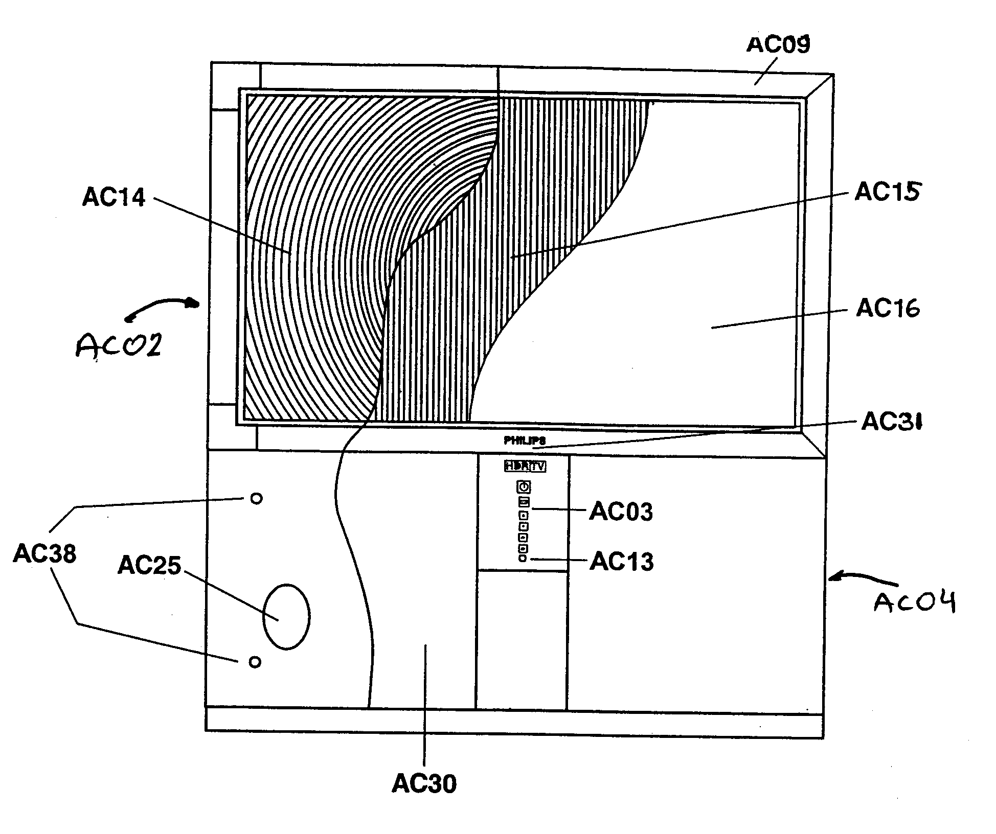 Philips 55PP950217 cabinet parts diagram