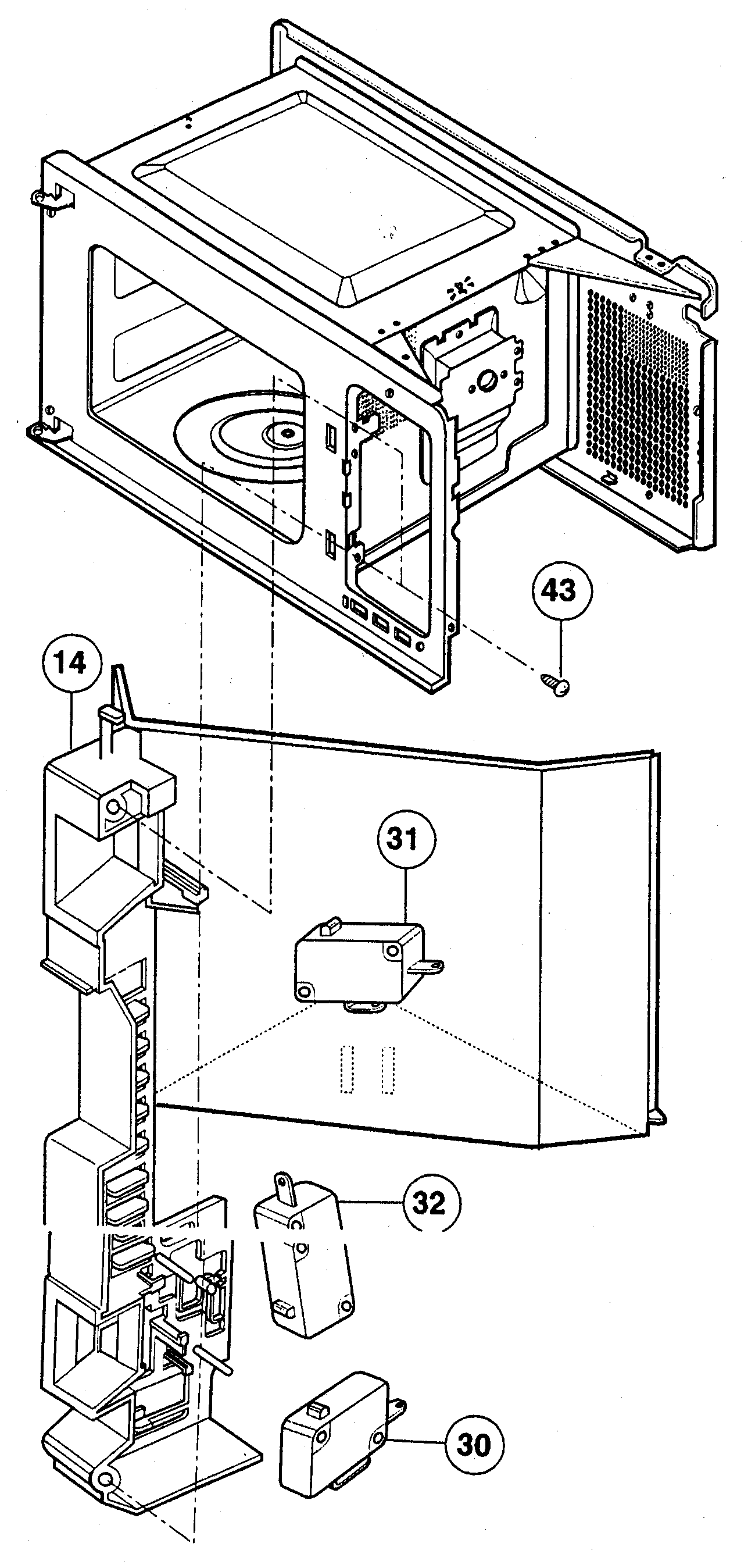 Panasonic NN-S732WL latch board parts diagram