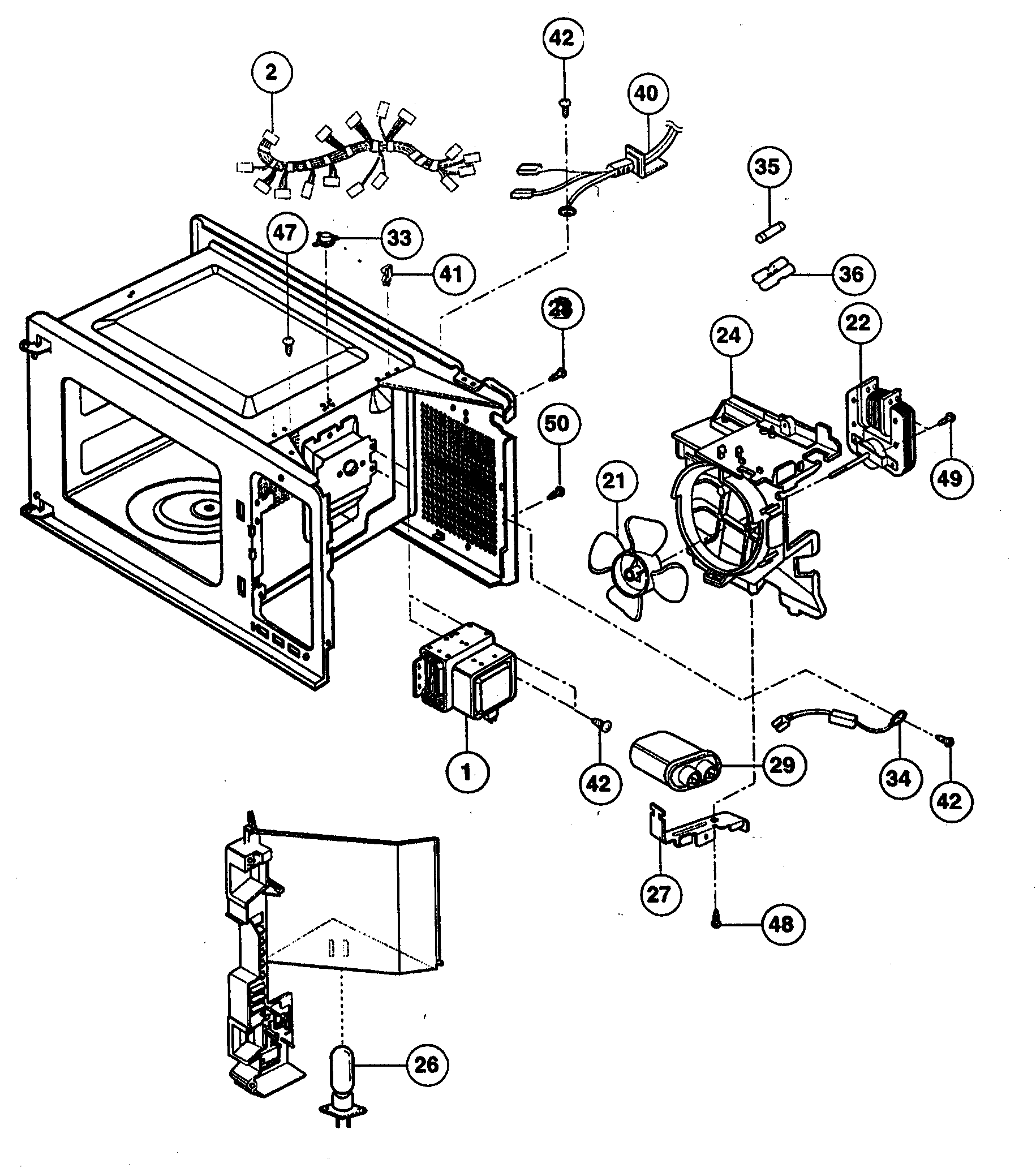 Panasonic NN-S732WL oven interior parts diagram