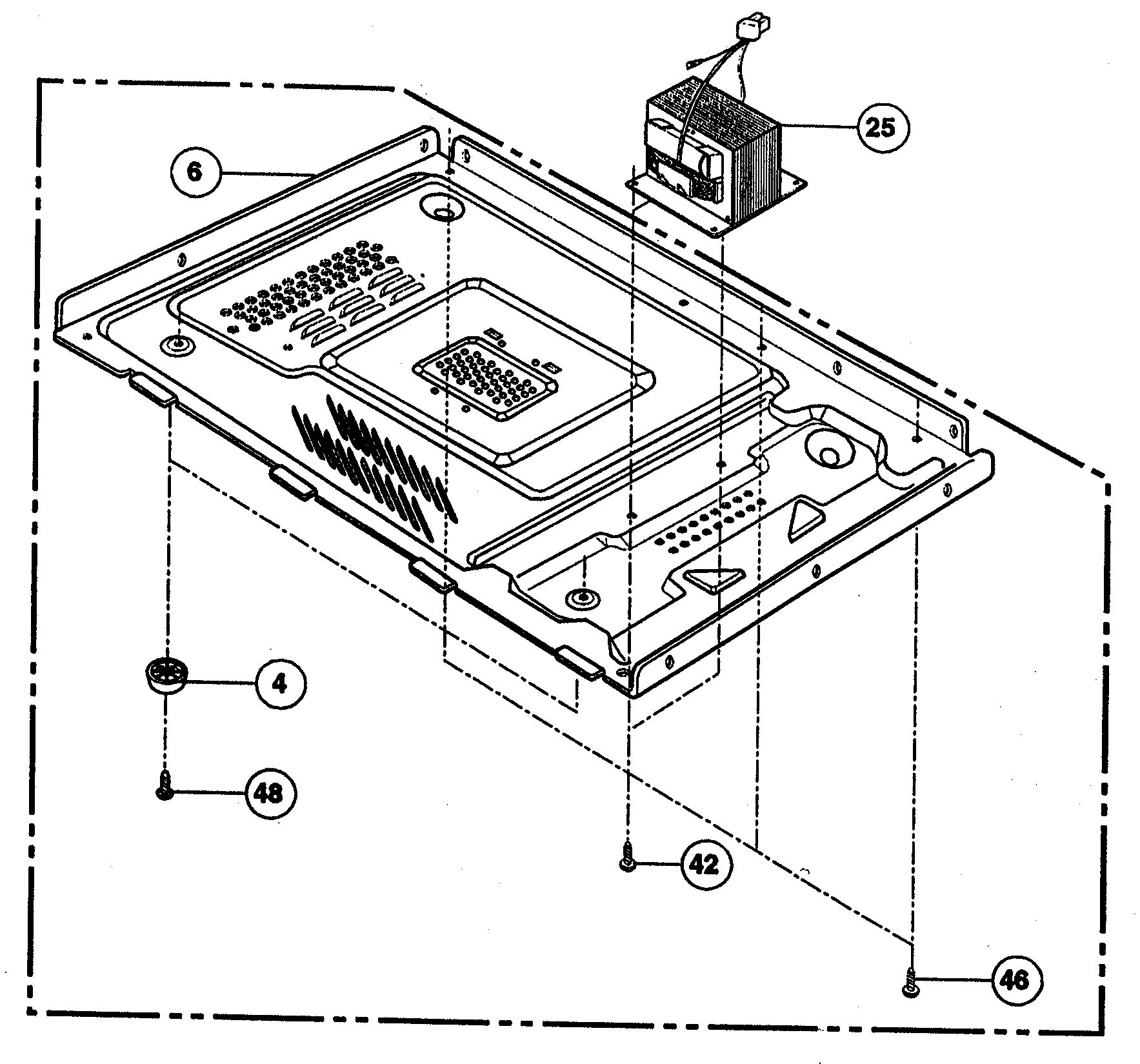 Panasonic NN-S732WL base plate parts diagram