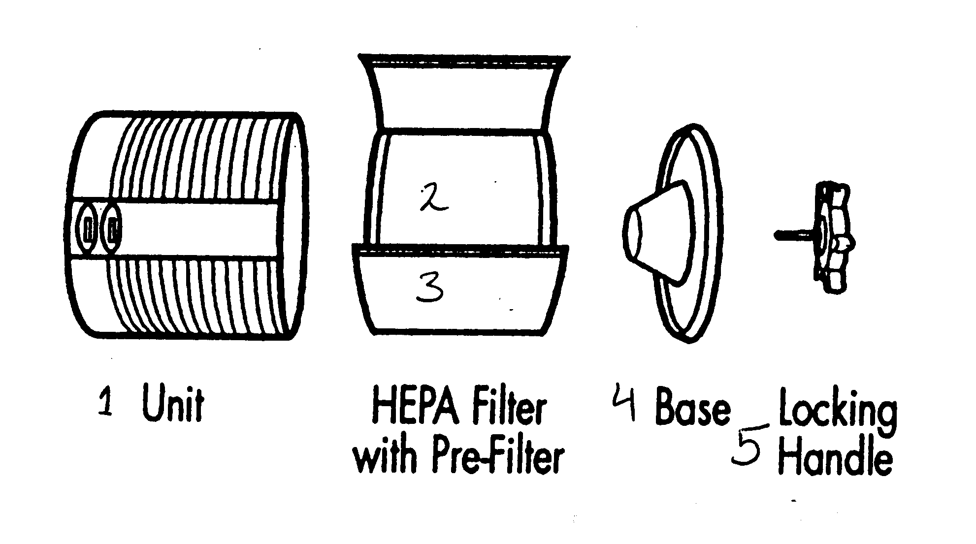Duracraft DA-3016 air cleaner diagram