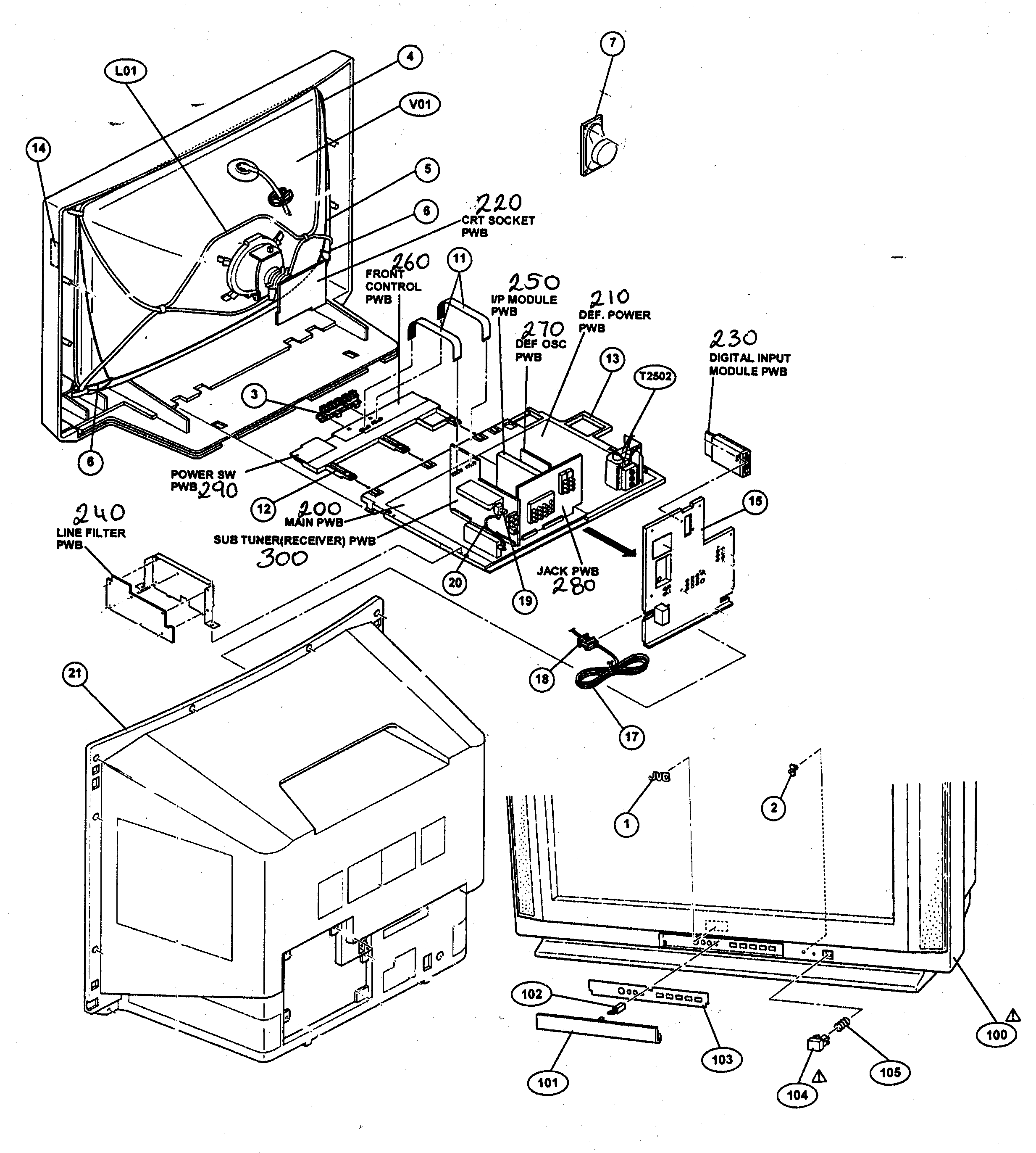 JVC AV-36P903Y cabinet parts diagram