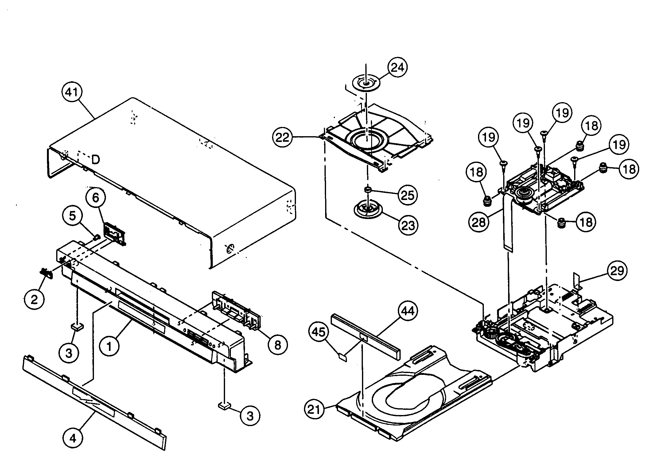 JVC XV-S500BK cabinet parts diagram