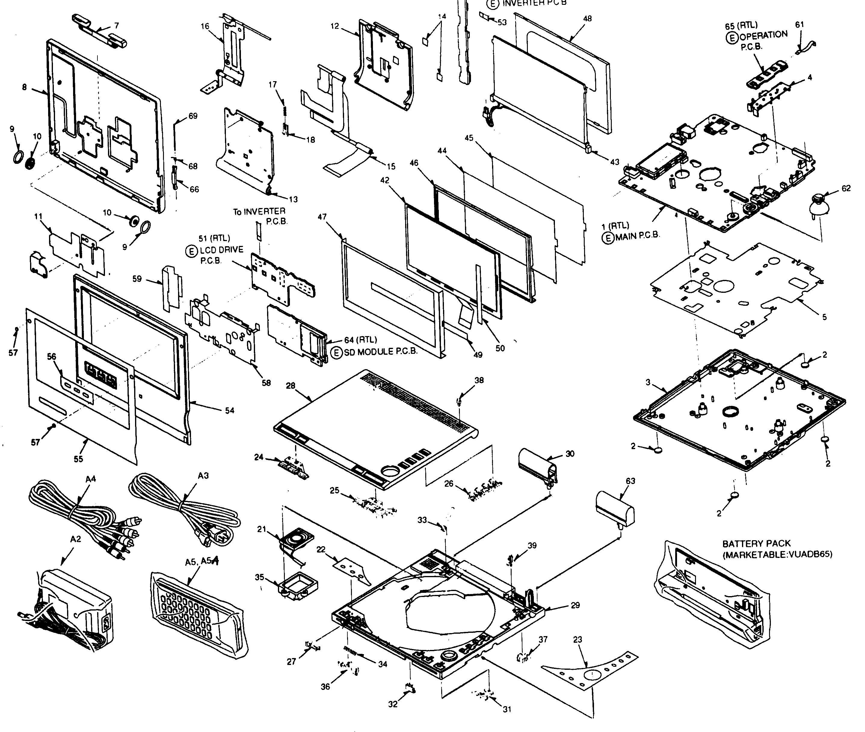 Panasonic DVD-LV65PP cabinet parts diagram