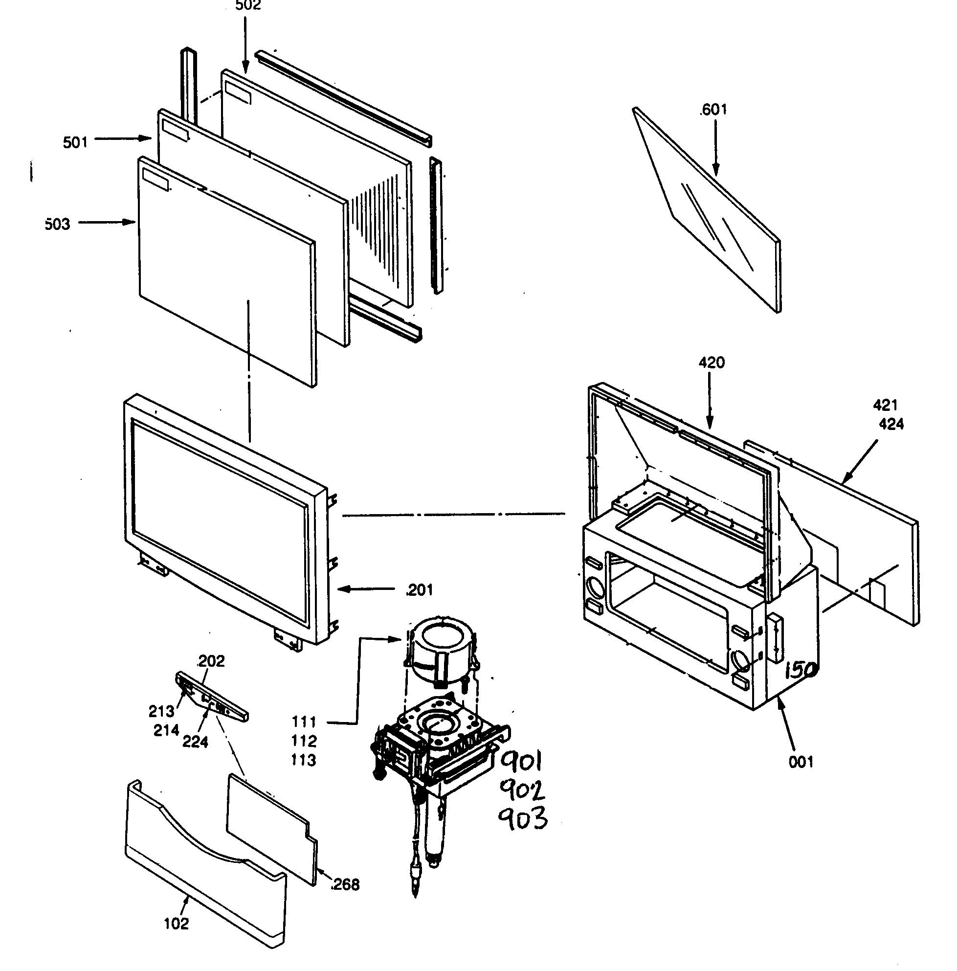 Toshiba 43H72 cabinet parts diagram
