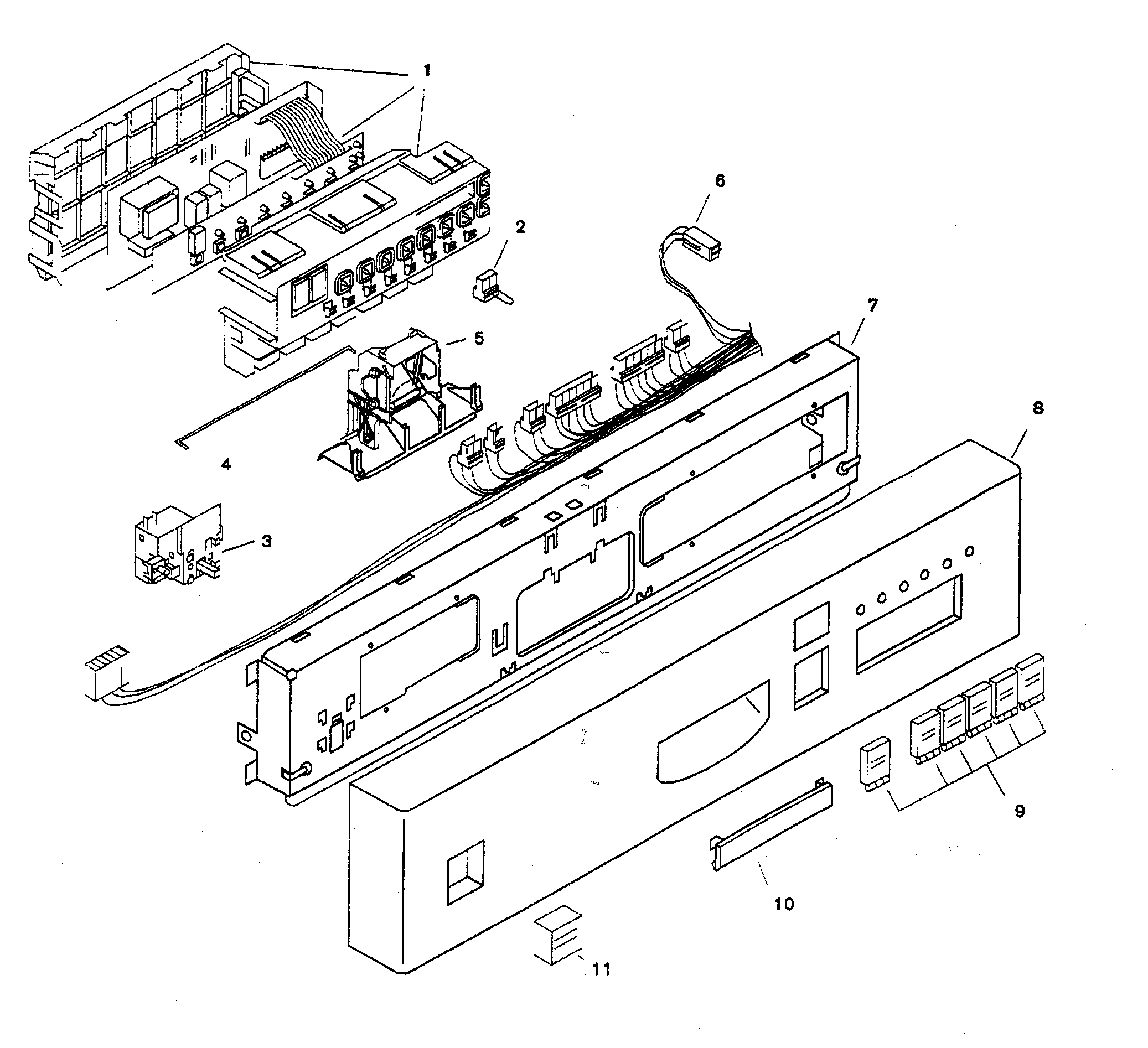 Bosch SHU5305UC/12 fascia panel diagram