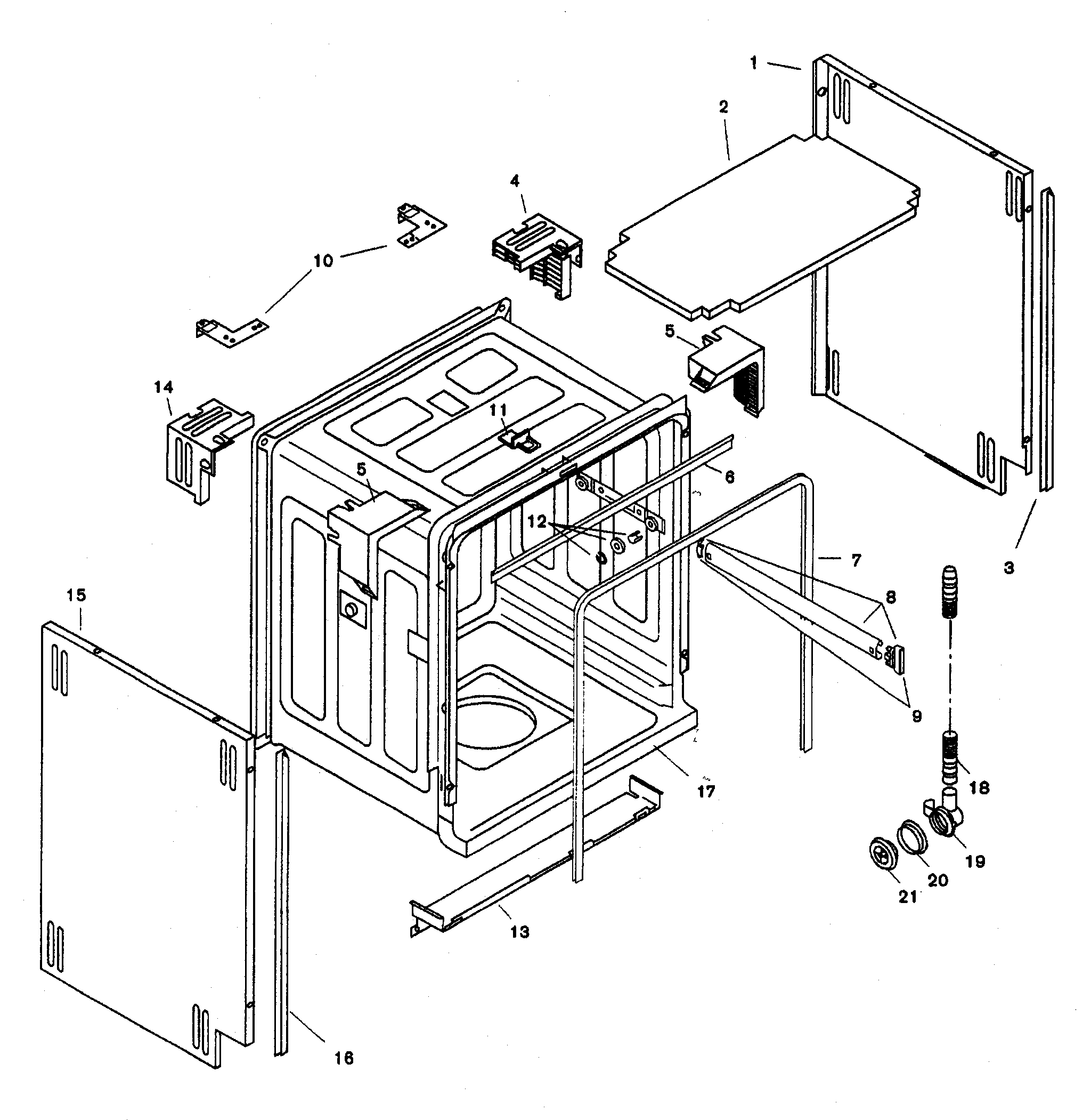 Bosch SHU5305UC/12 tank assy diagram