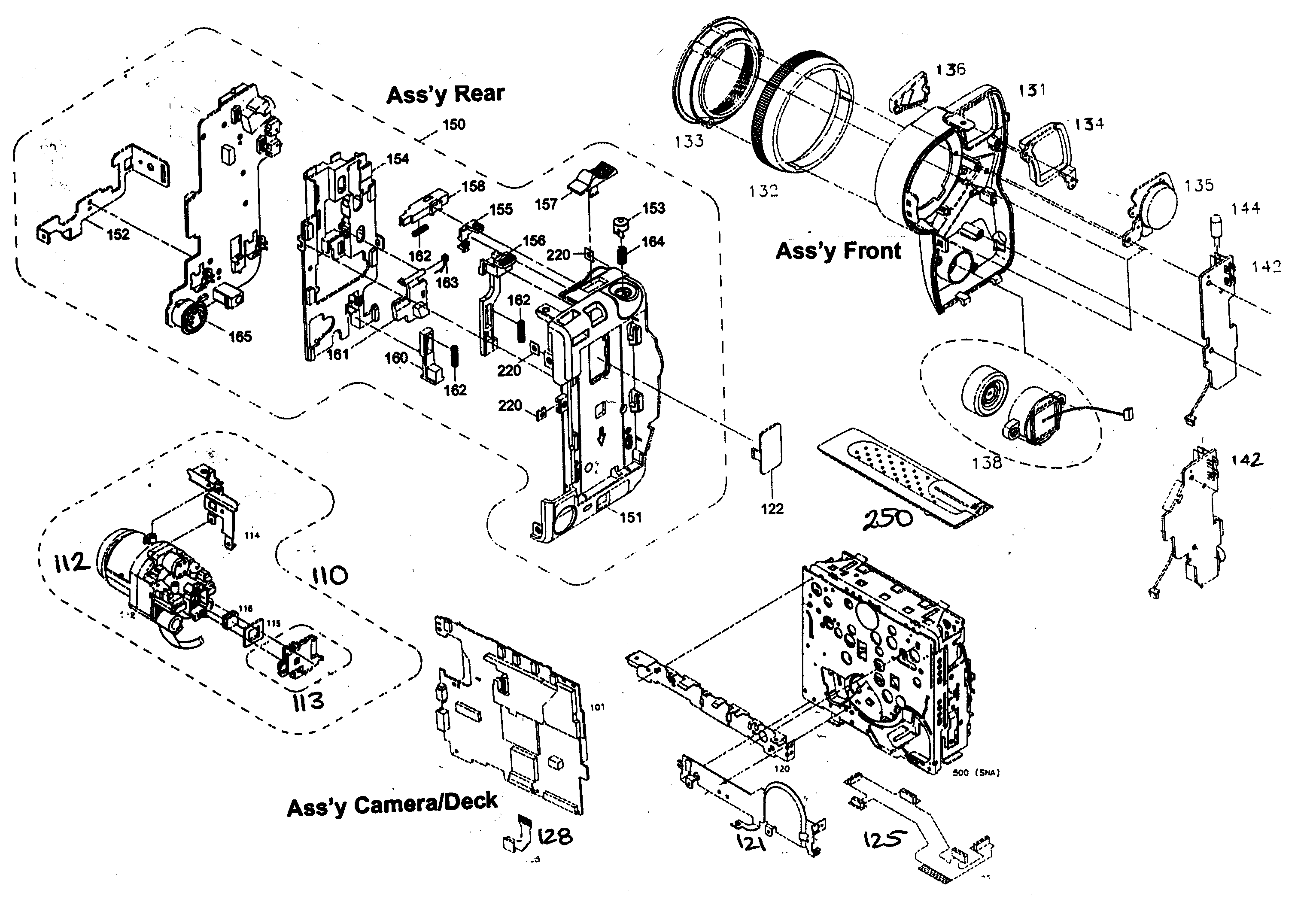 Samsung SCW71 rear,front cabinet parts diagram